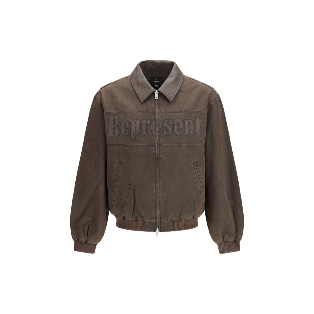 Represent Brown Cotton Men's Bomber