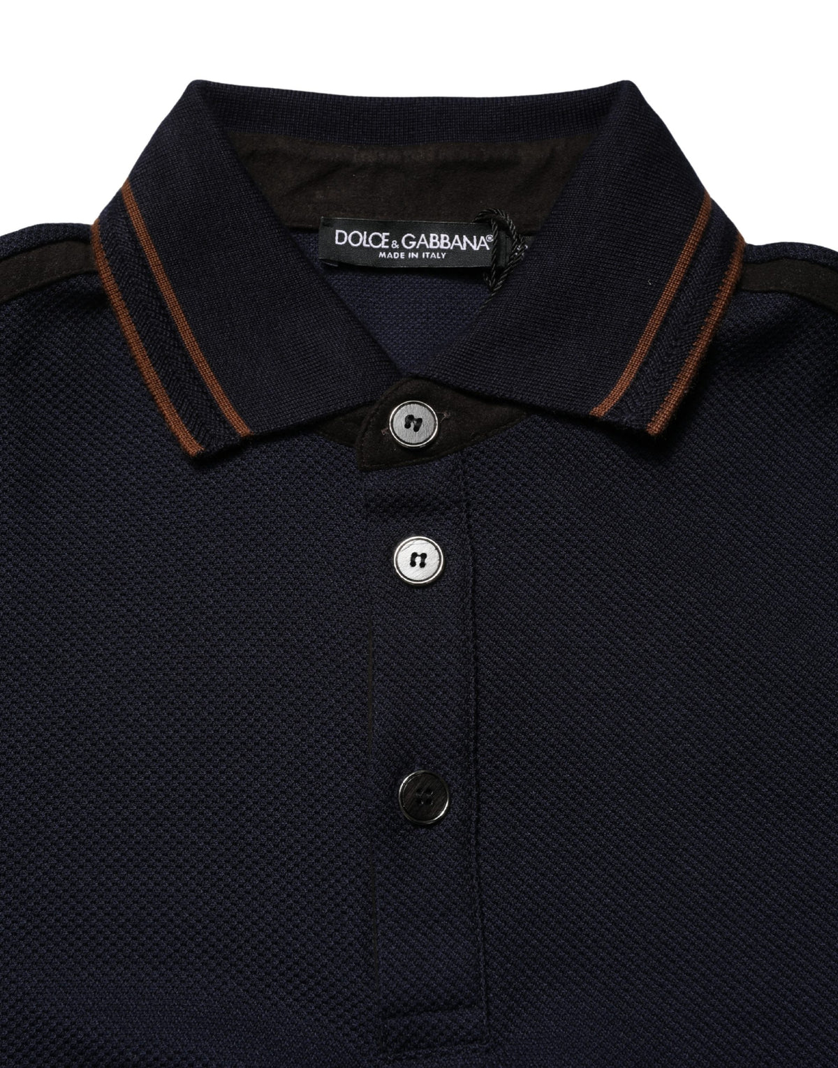 Dolce & Gabbana Dark Blue Silk Short Sleeve Men Polo Men's T-shirt