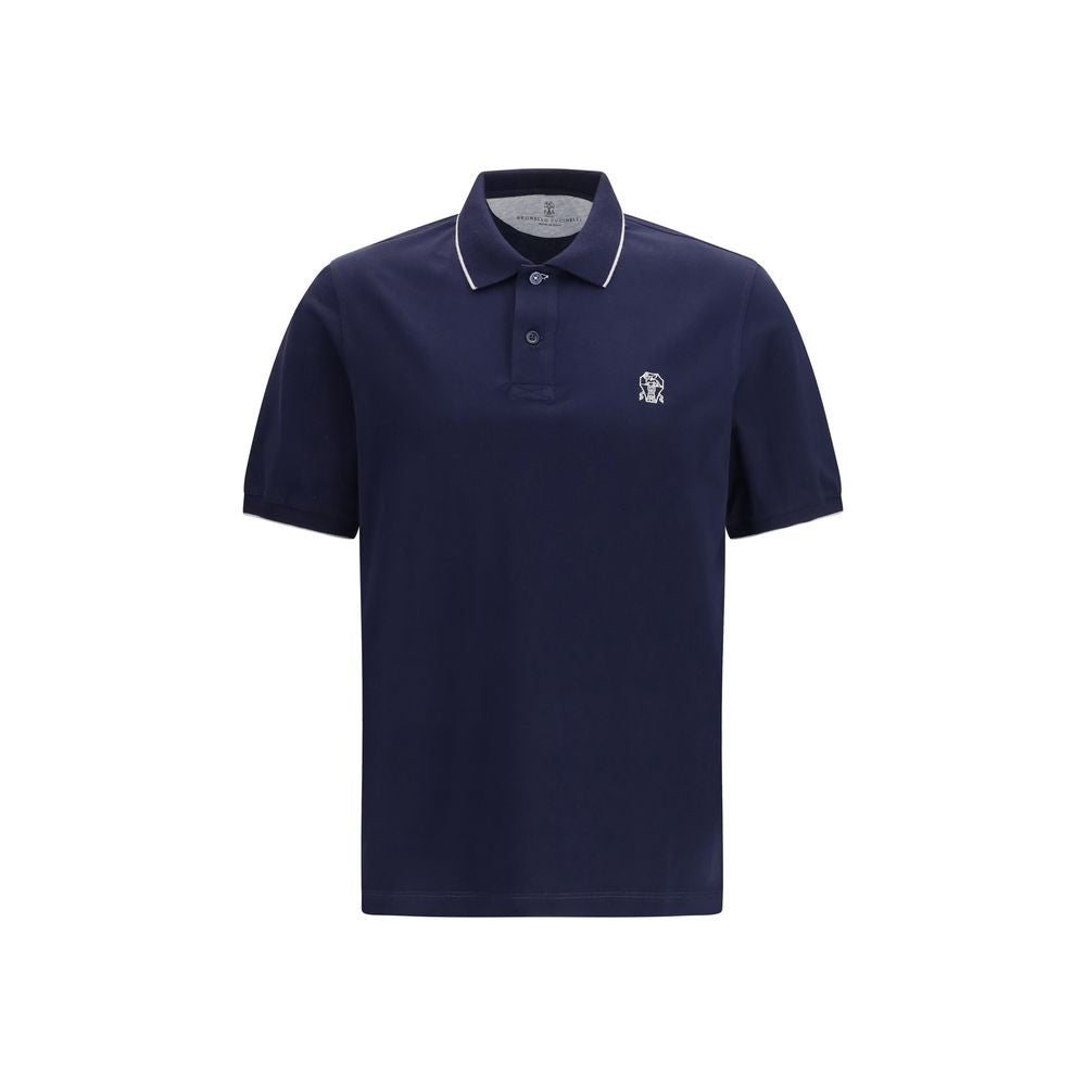 Brunello Cucinelli Blue Cotton Polo Men's Shirt