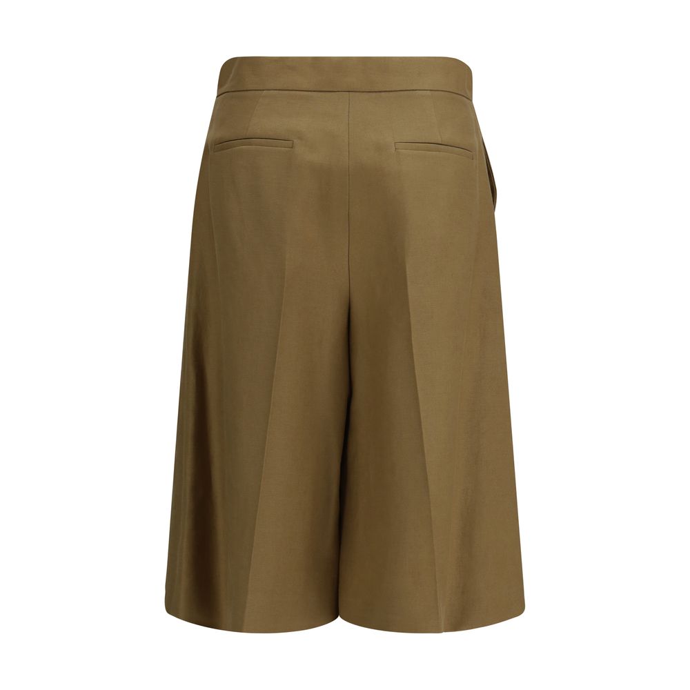 Max Mara Bicolor Linen Bermuda Women's Shorts