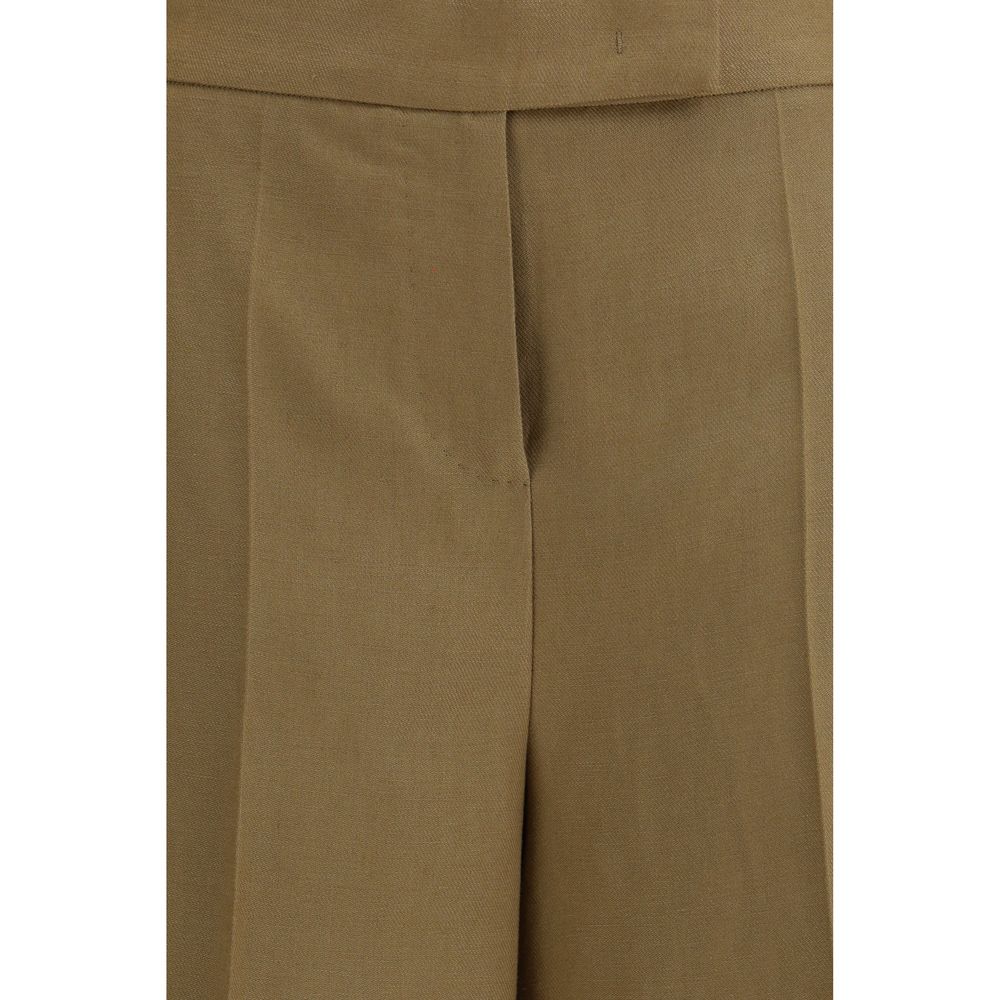 Max Mara Bicolor Linen Bermuda Women's Shorts