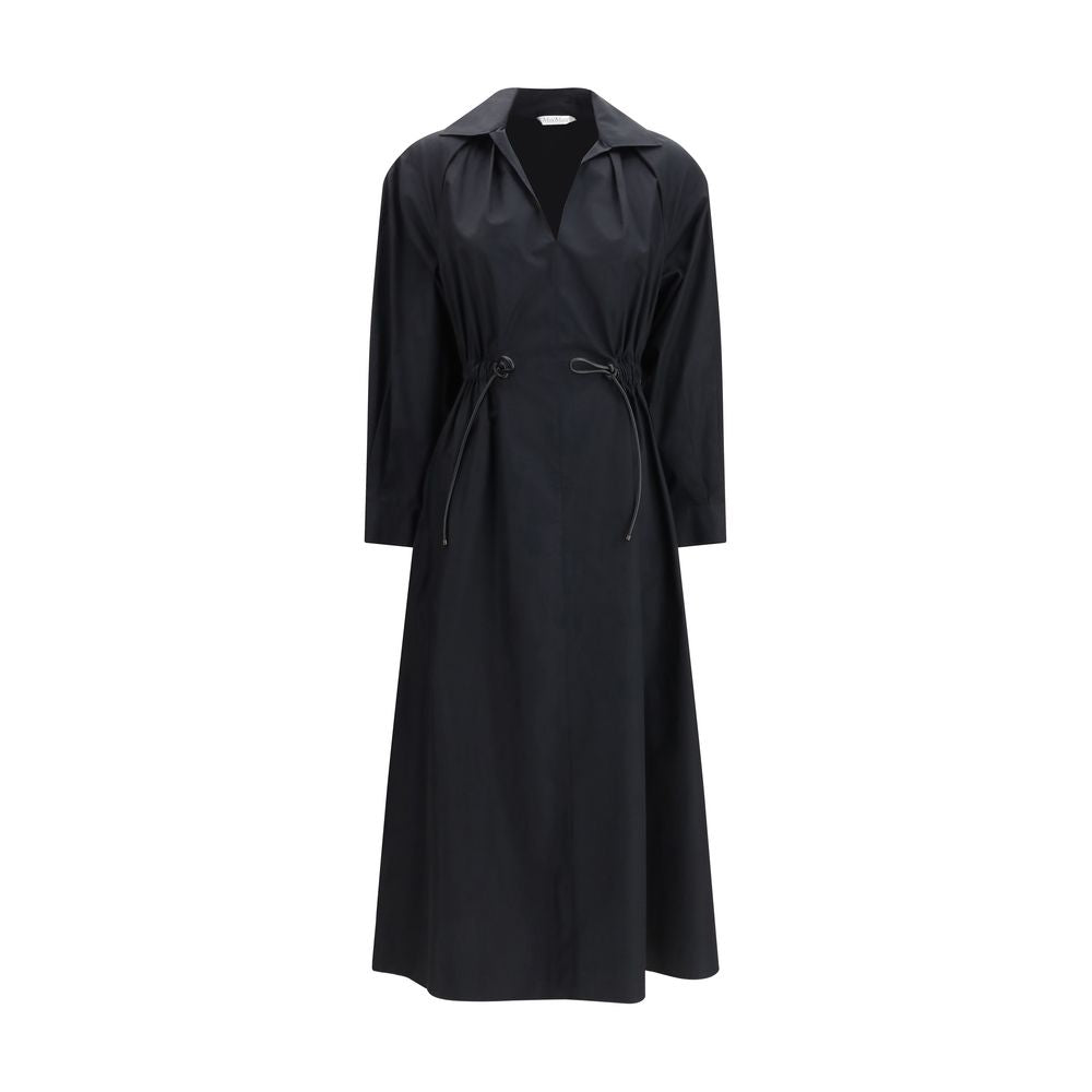 Max Mara Black Cotton Casual Women's Dress
