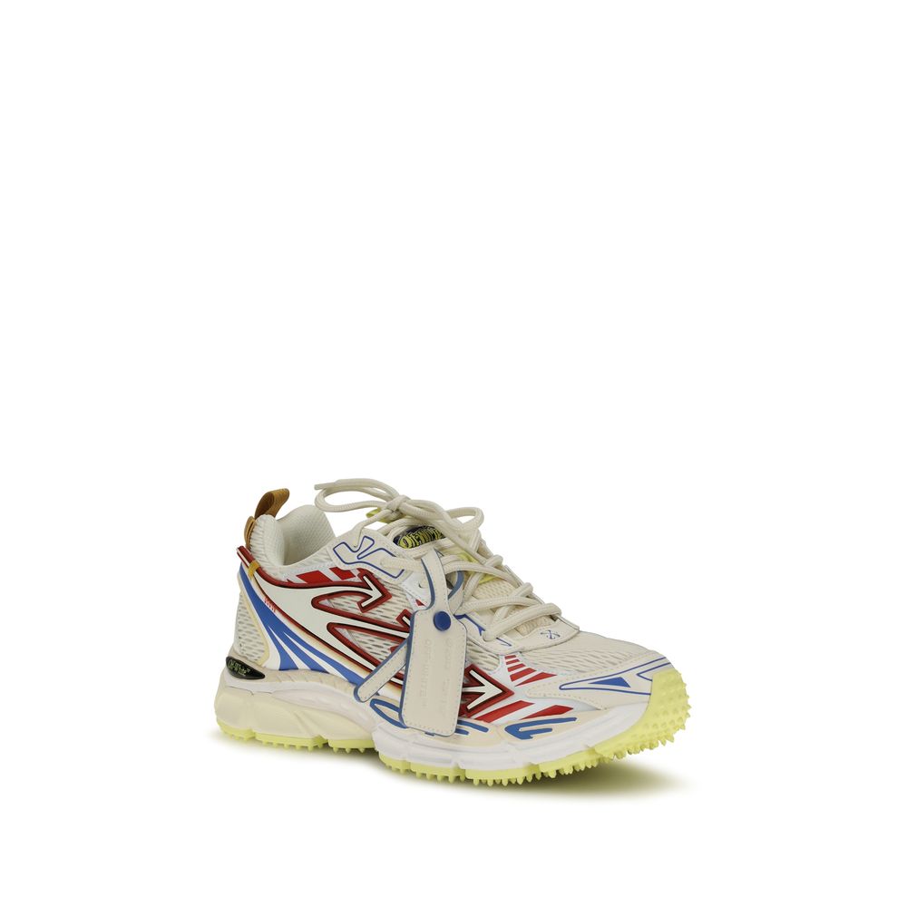 Off-White Multicolor Polyester Athletic Men's Sneakers