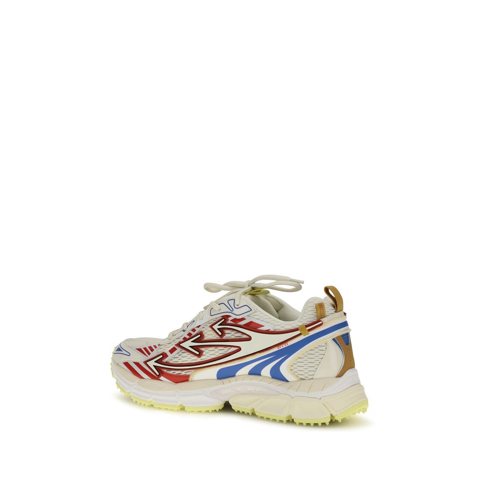 Off-White Multicolor Polyester Athletic Men's Sneakers