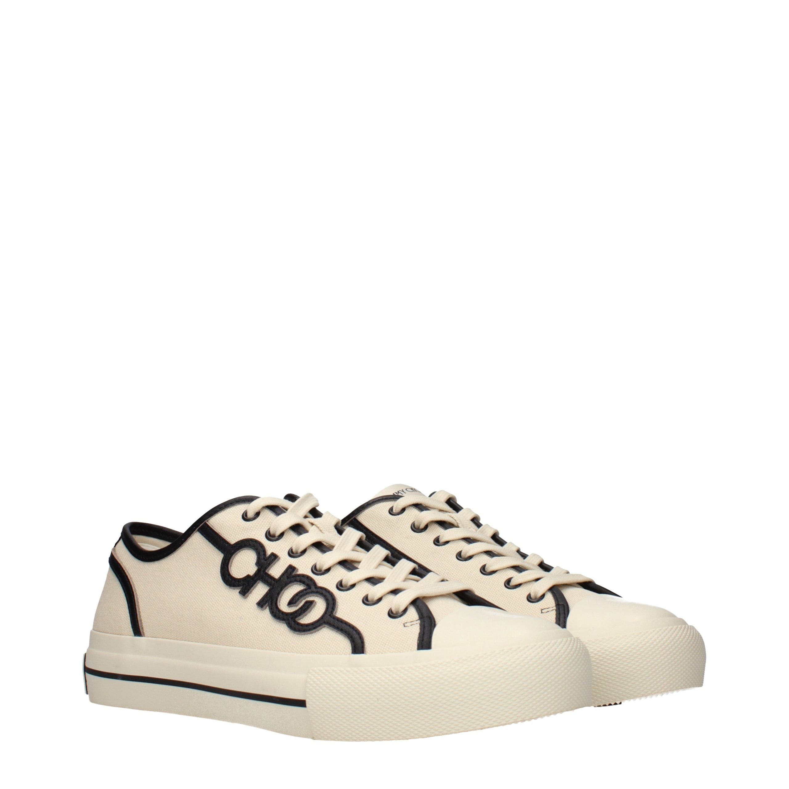 Jimmy Choo Beige Fabric Low Top Men's Sneakers