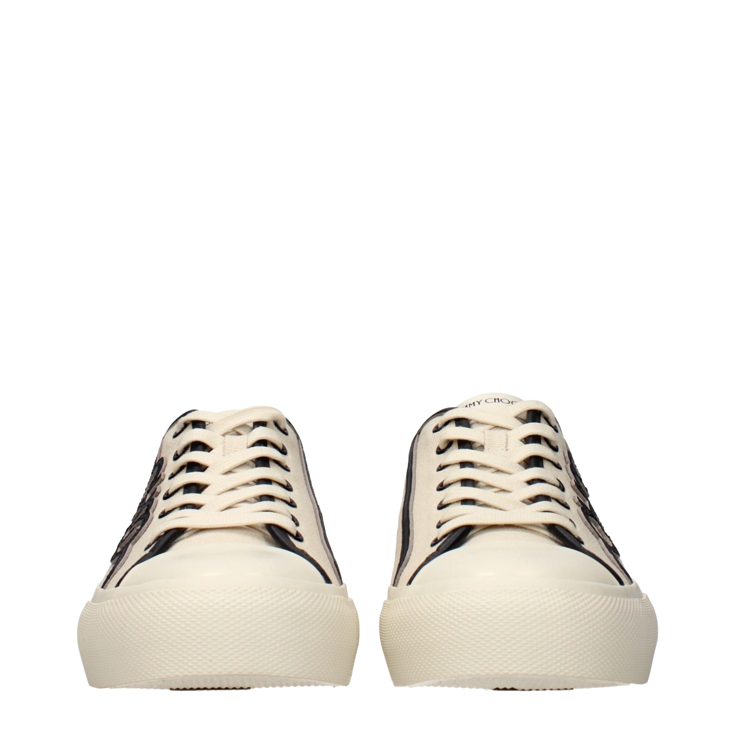 Jimmy Choo Beige Fabric Low Top Men's Sneakers