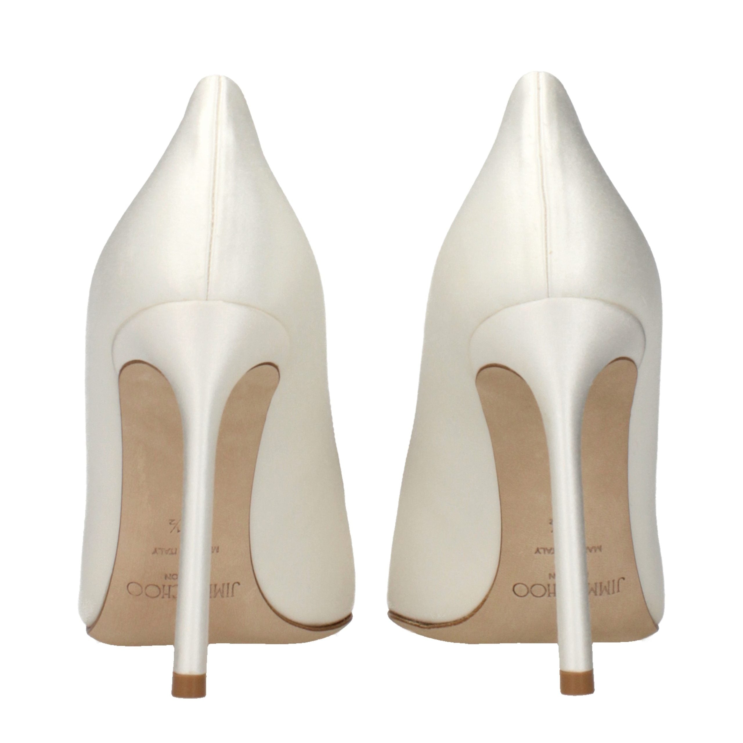 Jimmy Choo Beige Satin Platform Women's Pumps