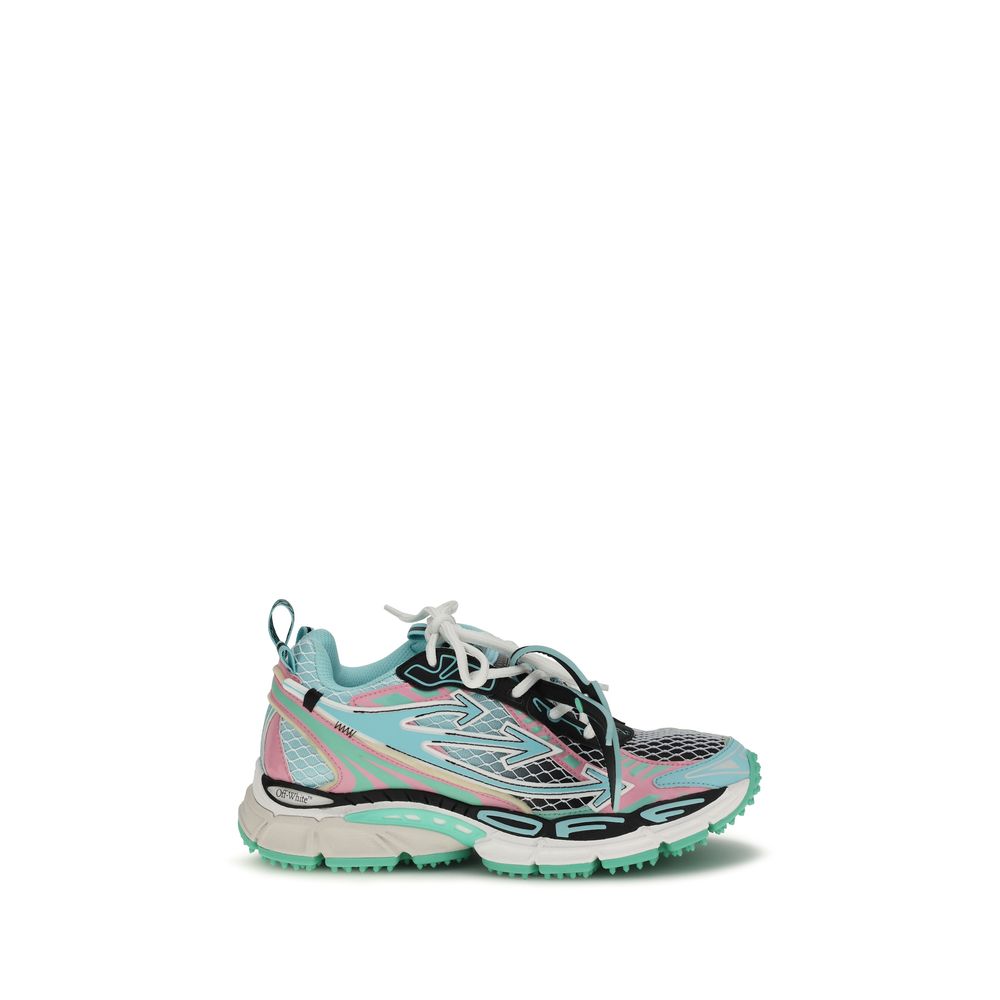 Off-White Multicolor Polyester Athletic Women's Sneakers