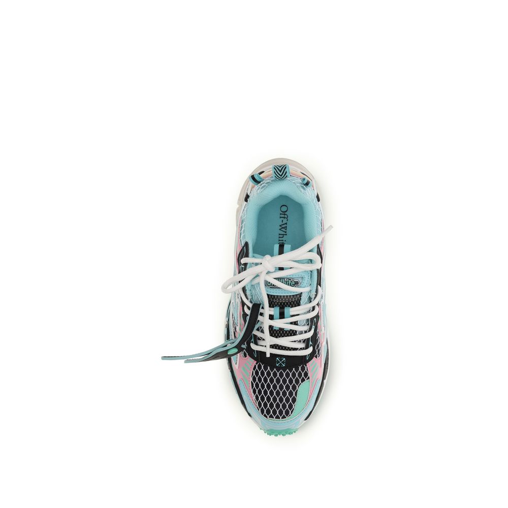 Off-White Multicolor Polyester Athletic Women's Sneakers