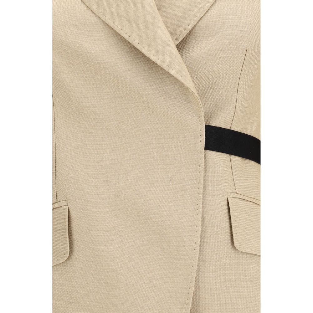 Max Mara Beige Linen Women's Coat