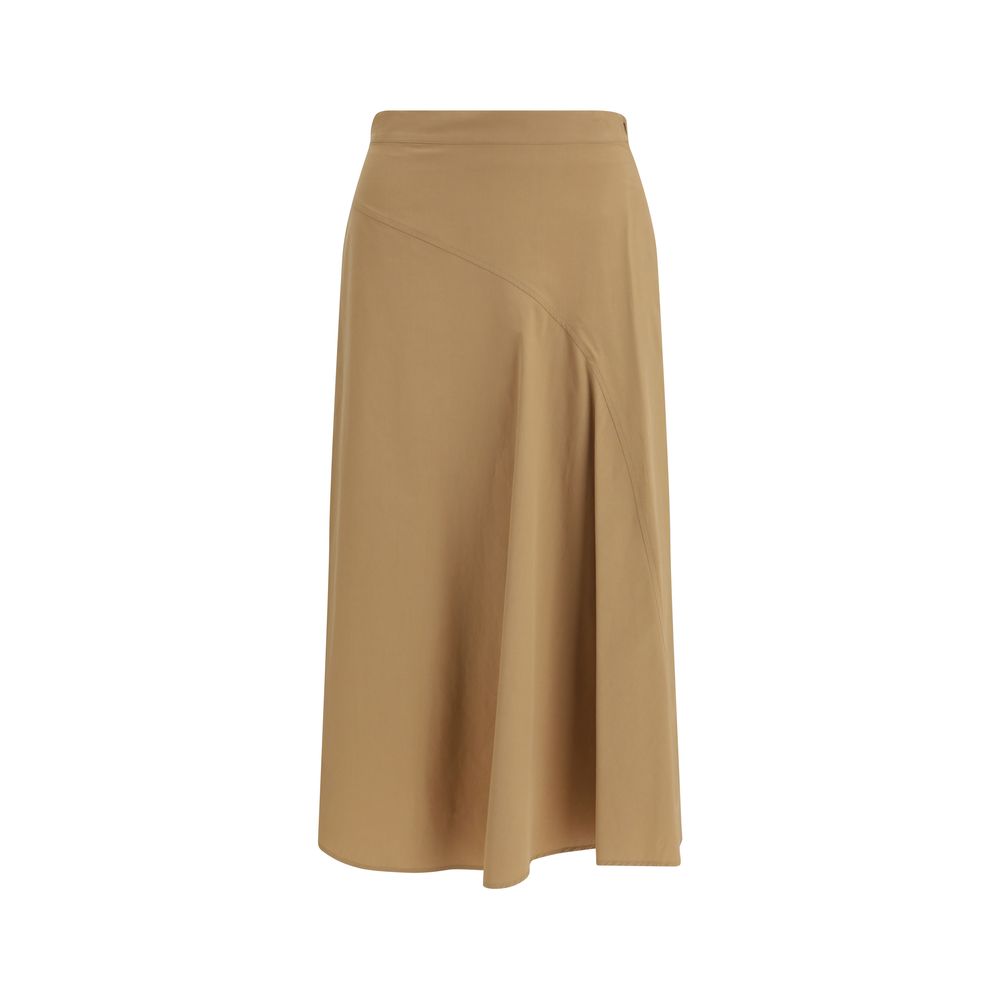Max Mara Beige Cotton Midi Women's Skirt