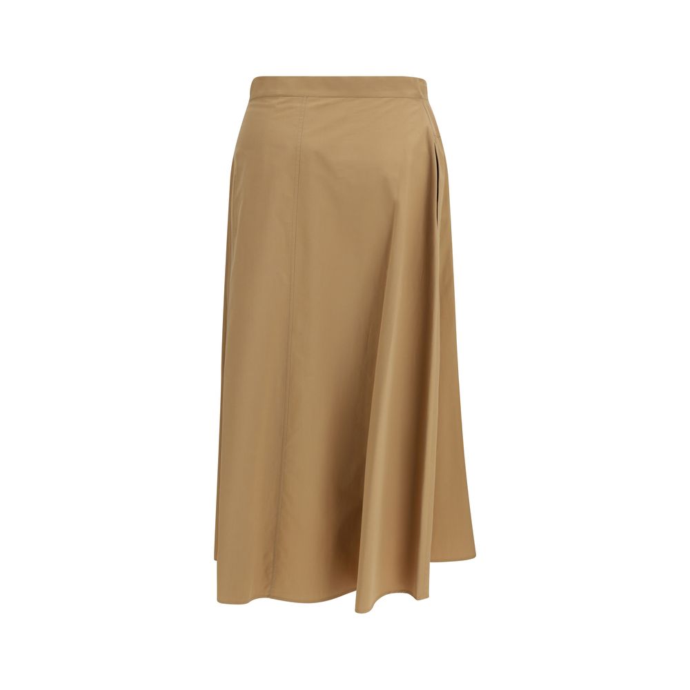 Max Mara Beige Cotton Midi Women's Skirt
