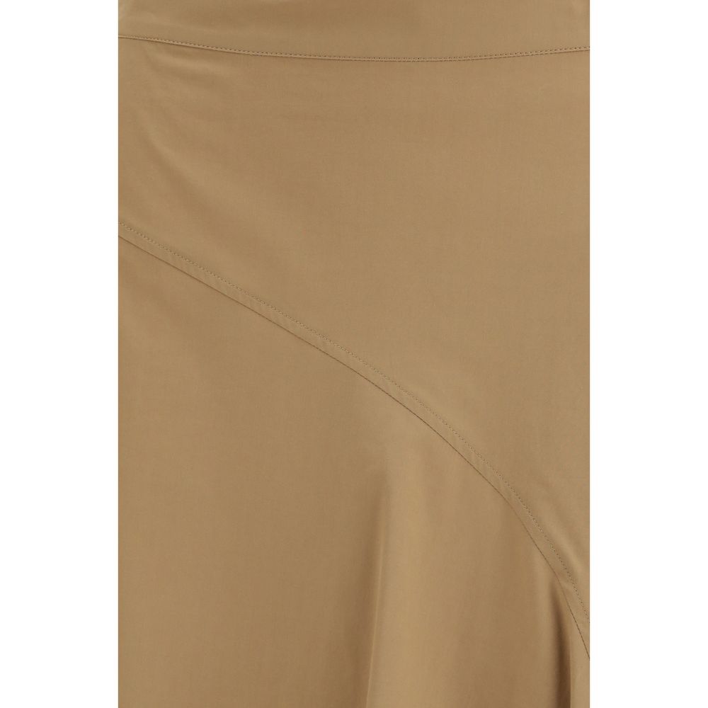 Max Mara Beige Cotton Midi Women's Skirt