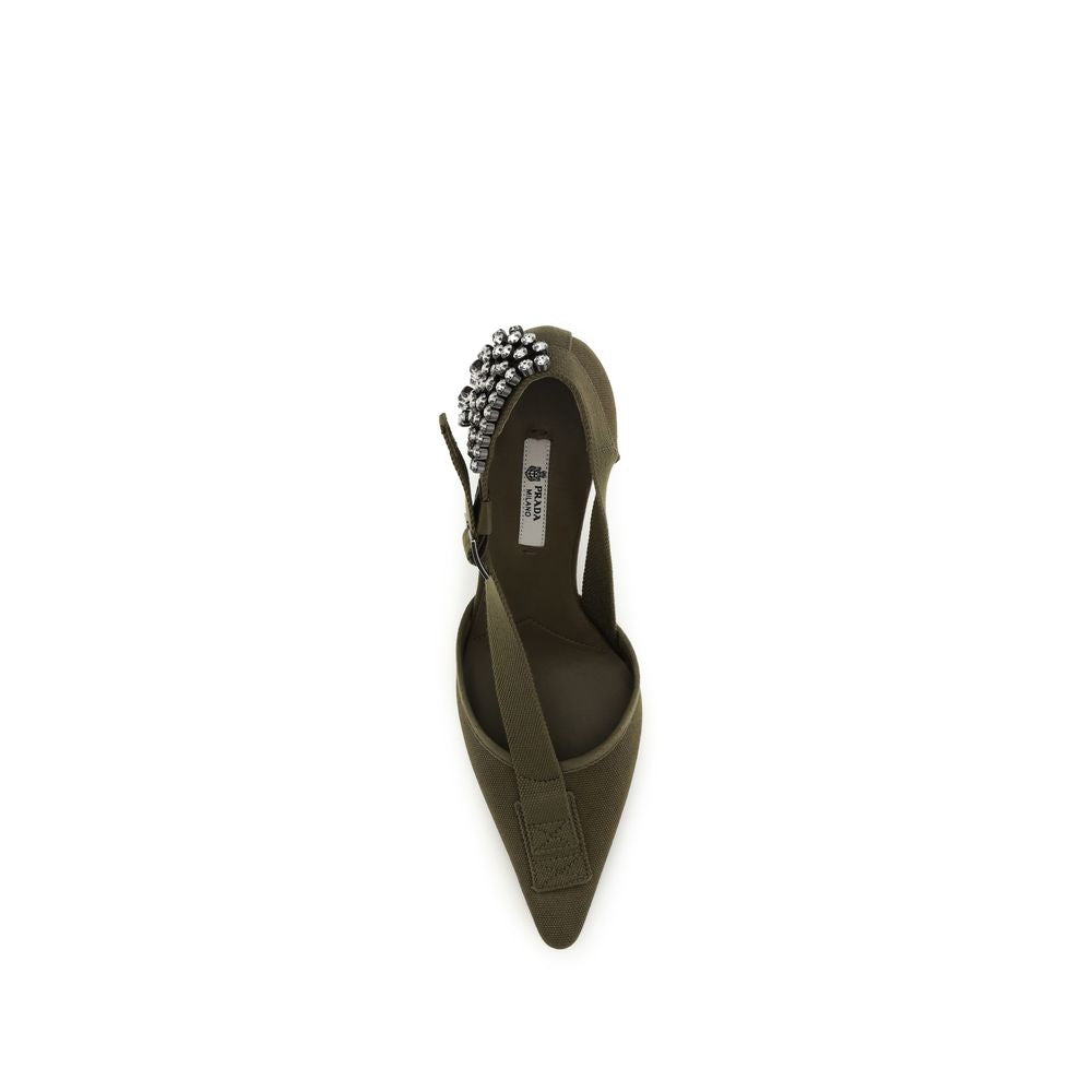 Prada Bicolor Cotton High Heel Women's Pumps