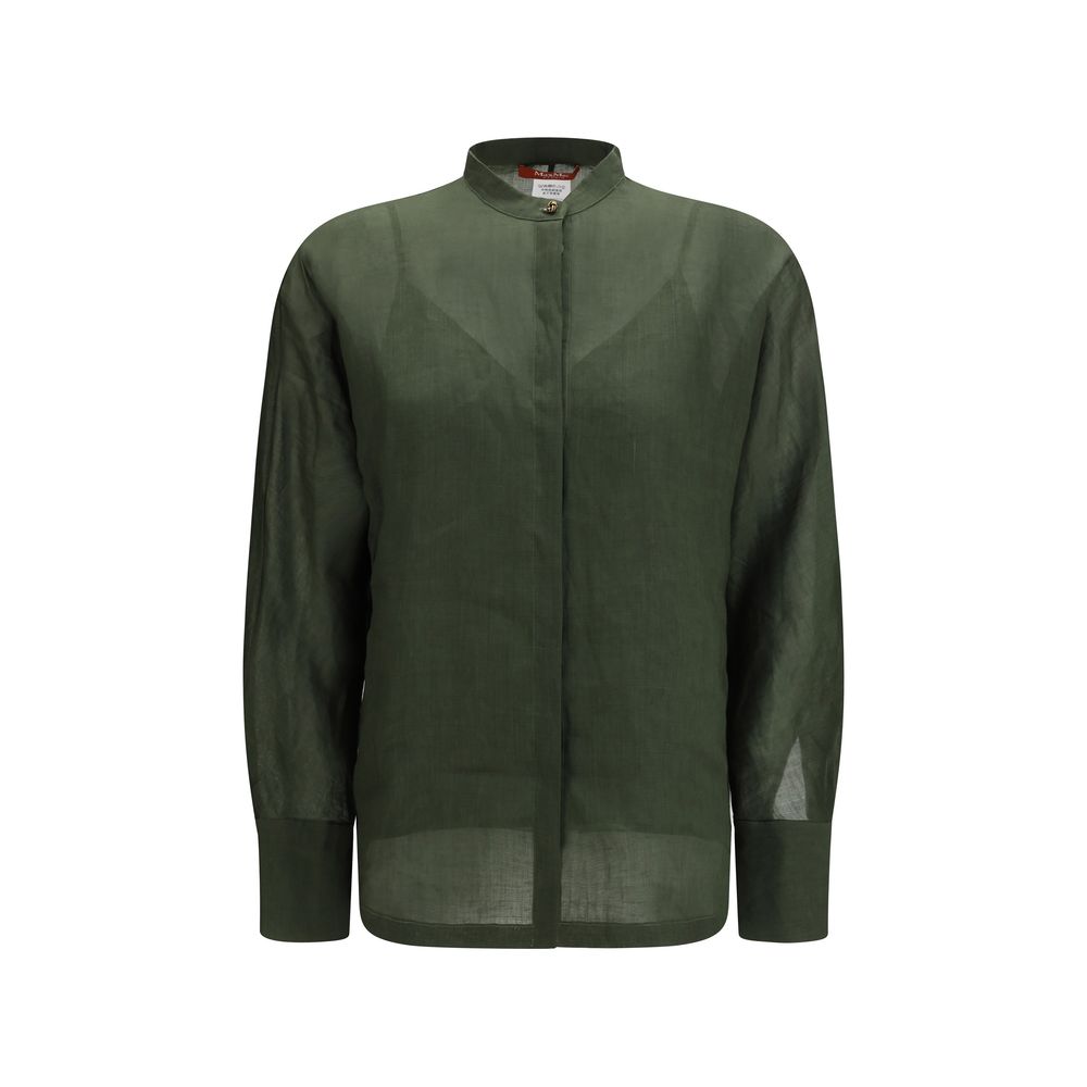 Max Mara Bicolor Ramie Dress Women's Shirt