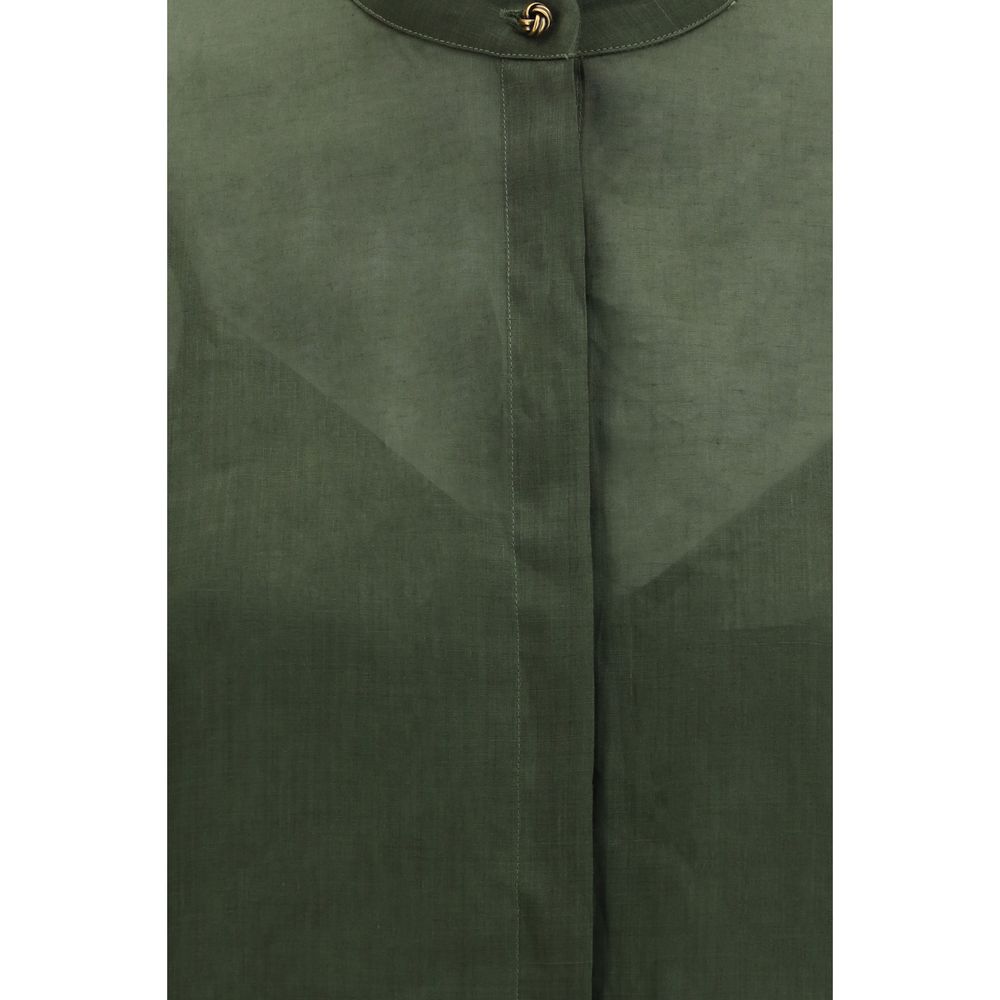 Max Mara Bicolor Ramie Dress Women's Shirt