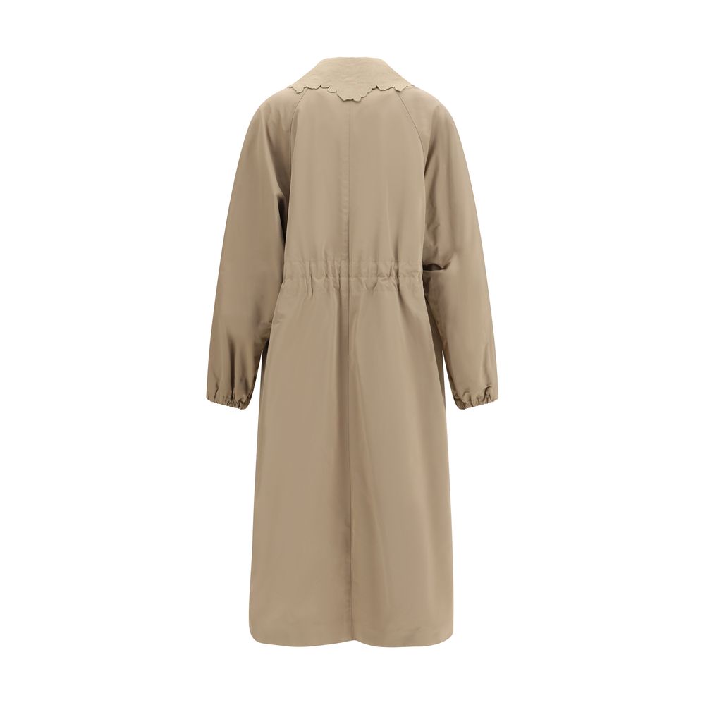 Fabiana Filippi Beige Polyester Trench Women's Coat