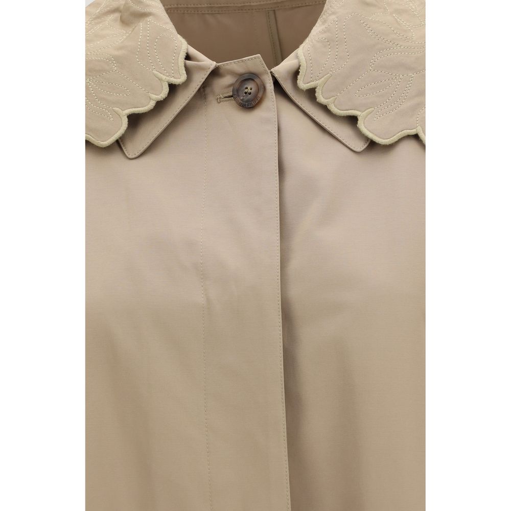 Fabiana Filippi Beige Polyester Trench Women's Coat