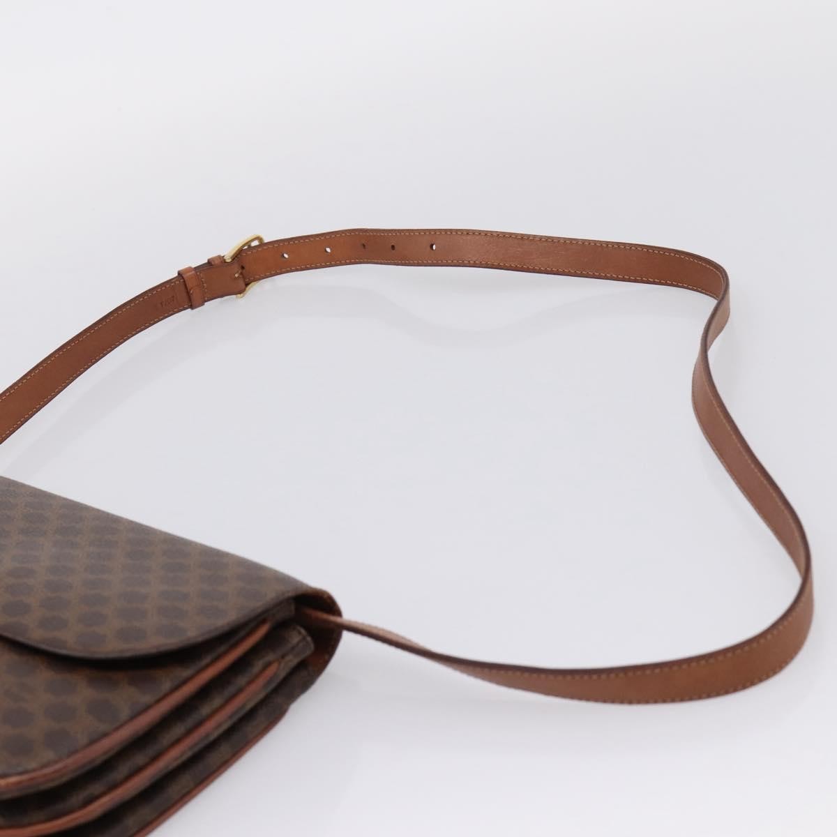 Celine Vintage Macadam Canvas And Leather Brown Pvc Shoulder Bag Bag (Pre-Owned)