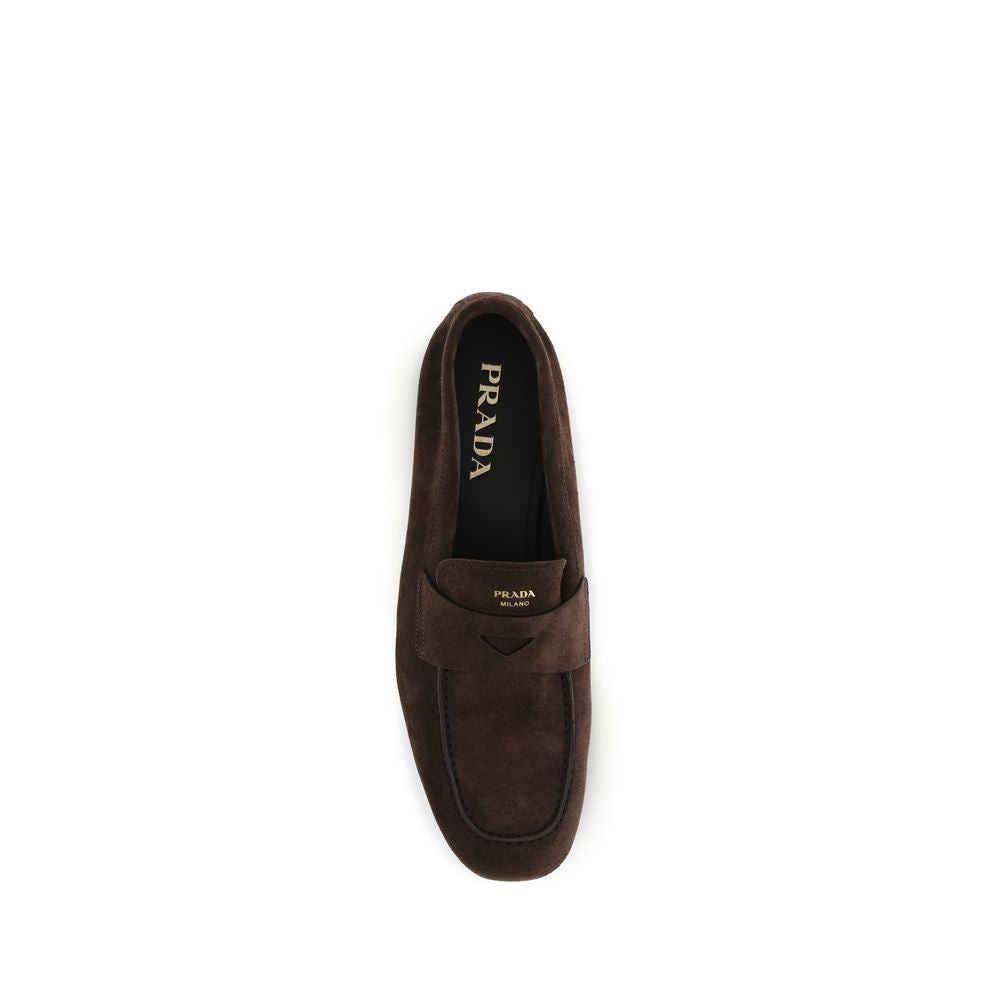 Prada Brown Calf Leather Bos Taurus Slip-On Men's Loafers