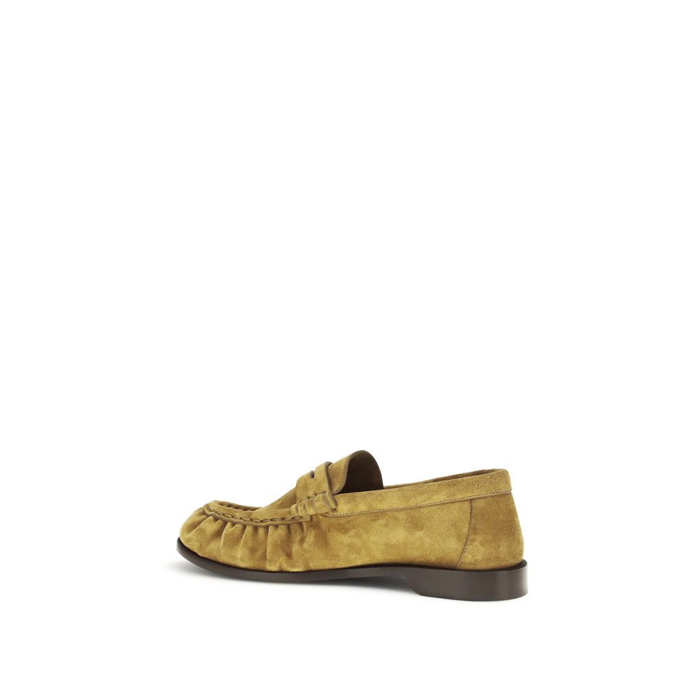 Saint Laurent Beige Calf Leather Bos Taurus Slip-On Women's Loafers