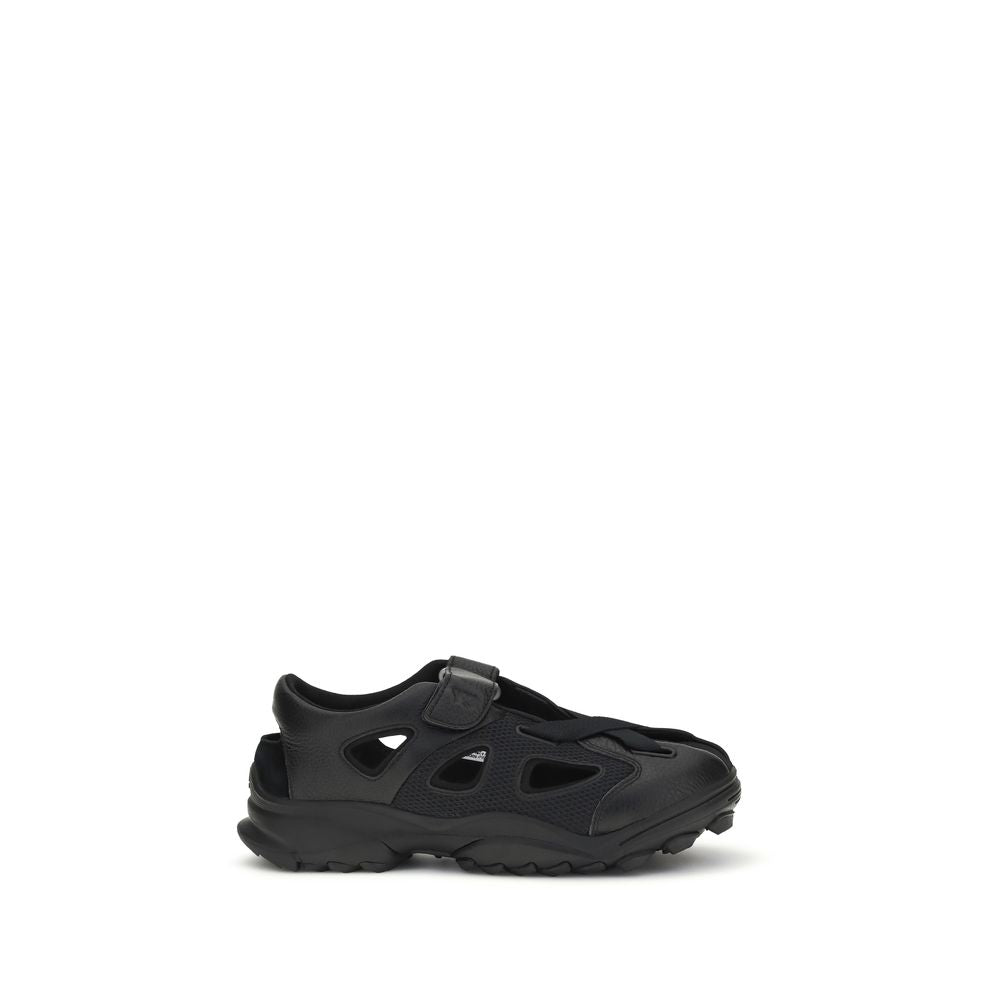 Y-3 Black Calf Leather Bos Taurus Flat Men's Sandals
