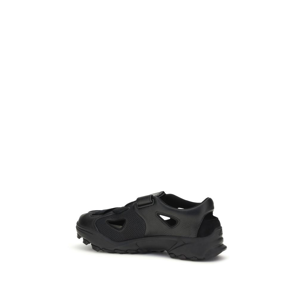 Y-3 Black Calf Leather Bos Taurus Flat Men's Sandals