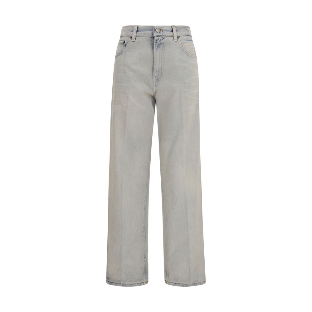 Haikure Blue Cotton Relaxed Fit Women's Jeans