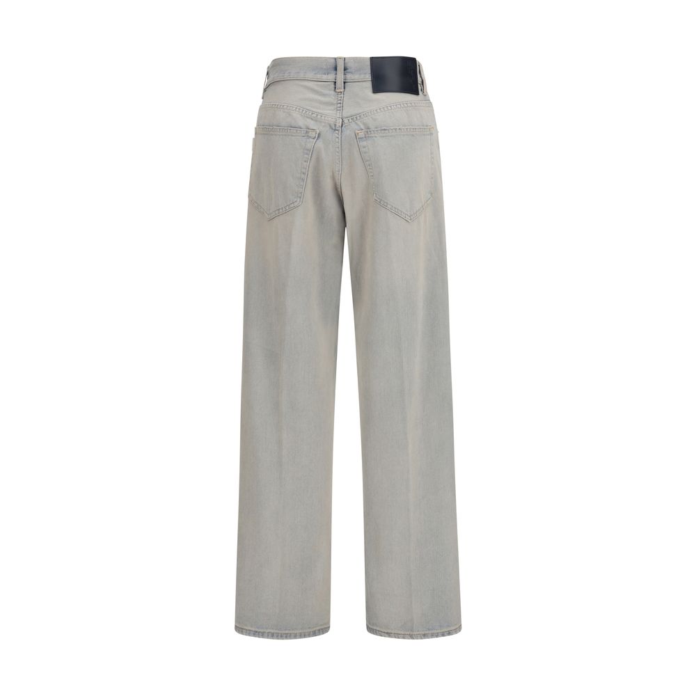 Haikure Blue Cotton Relaxed Fit Women's Jeans