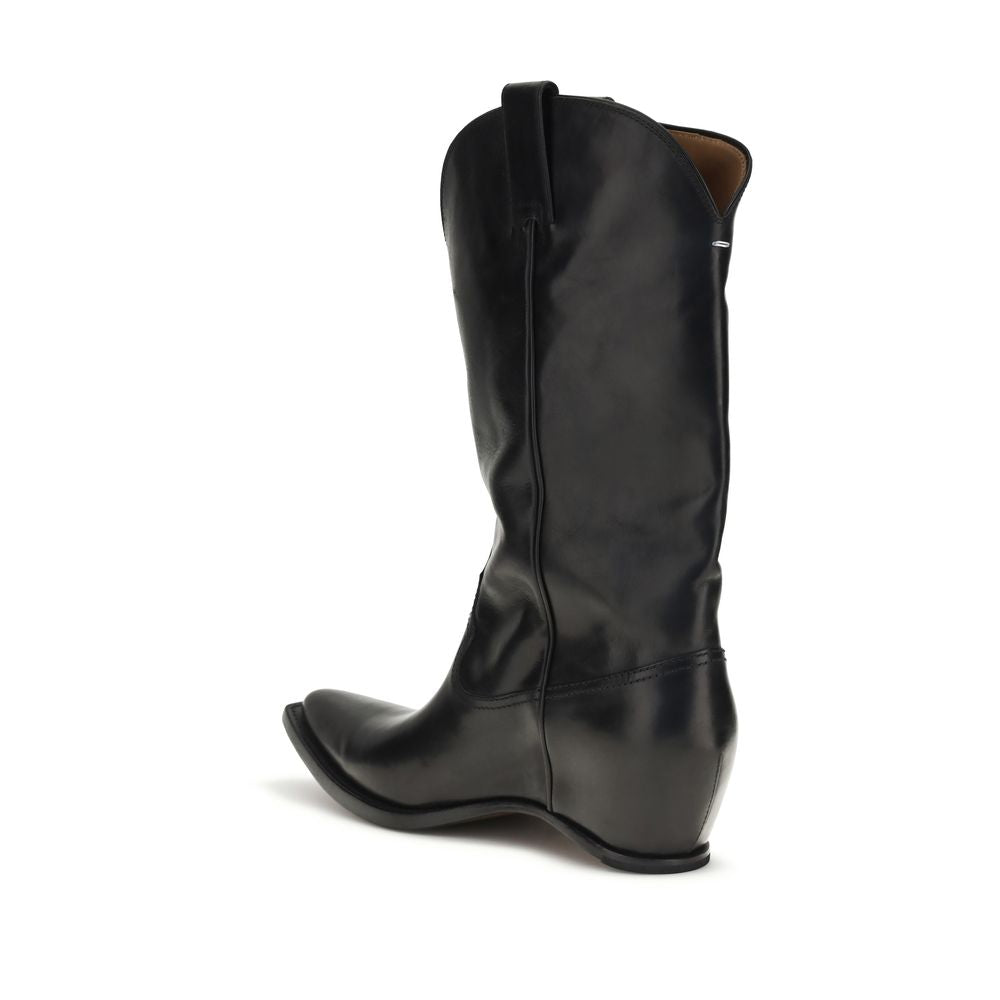 Maison Margiela Black Calf Leather Bos Taurus Men's Boots