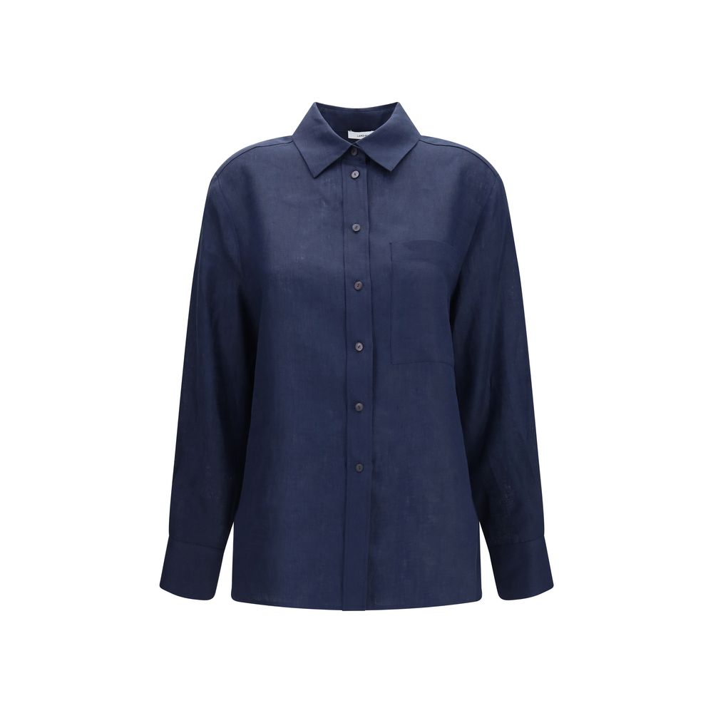 Lardini Blue Linen Dress Women's Shirt
