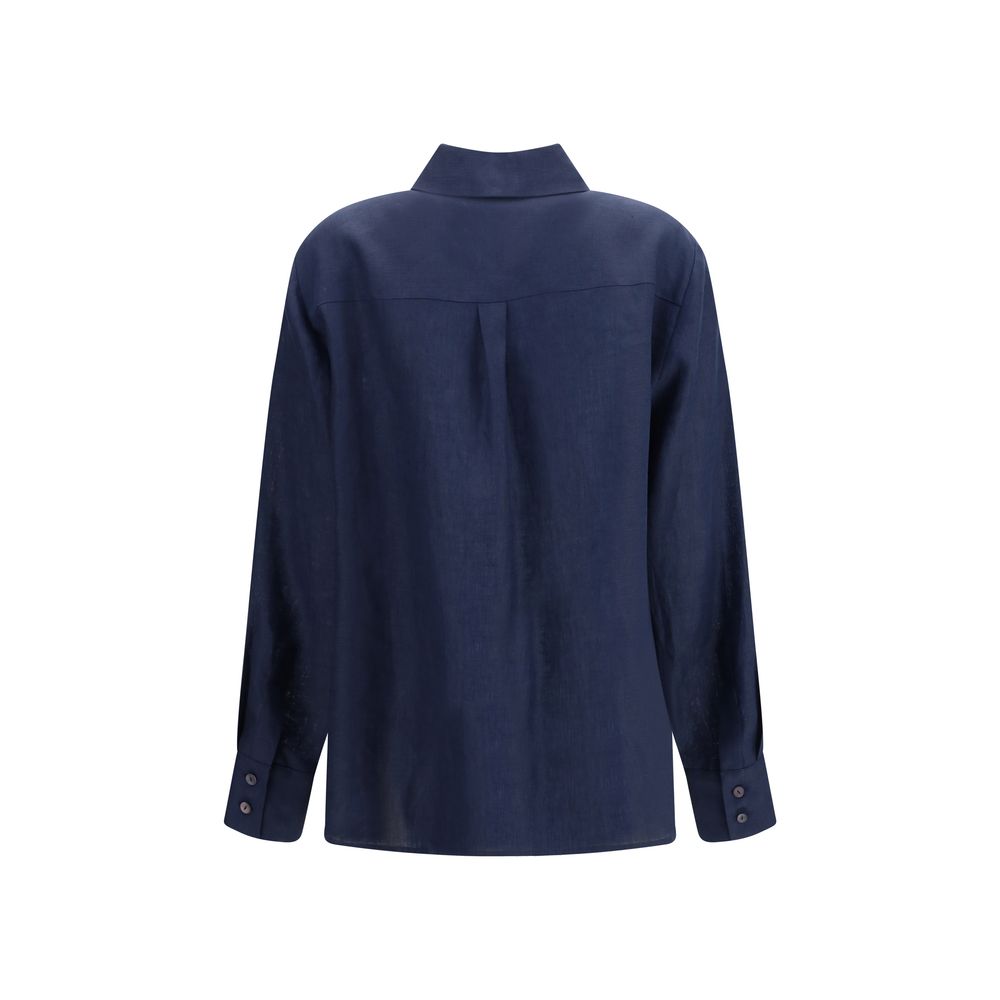 Lardini Blue Linen Dress Women's Shirt