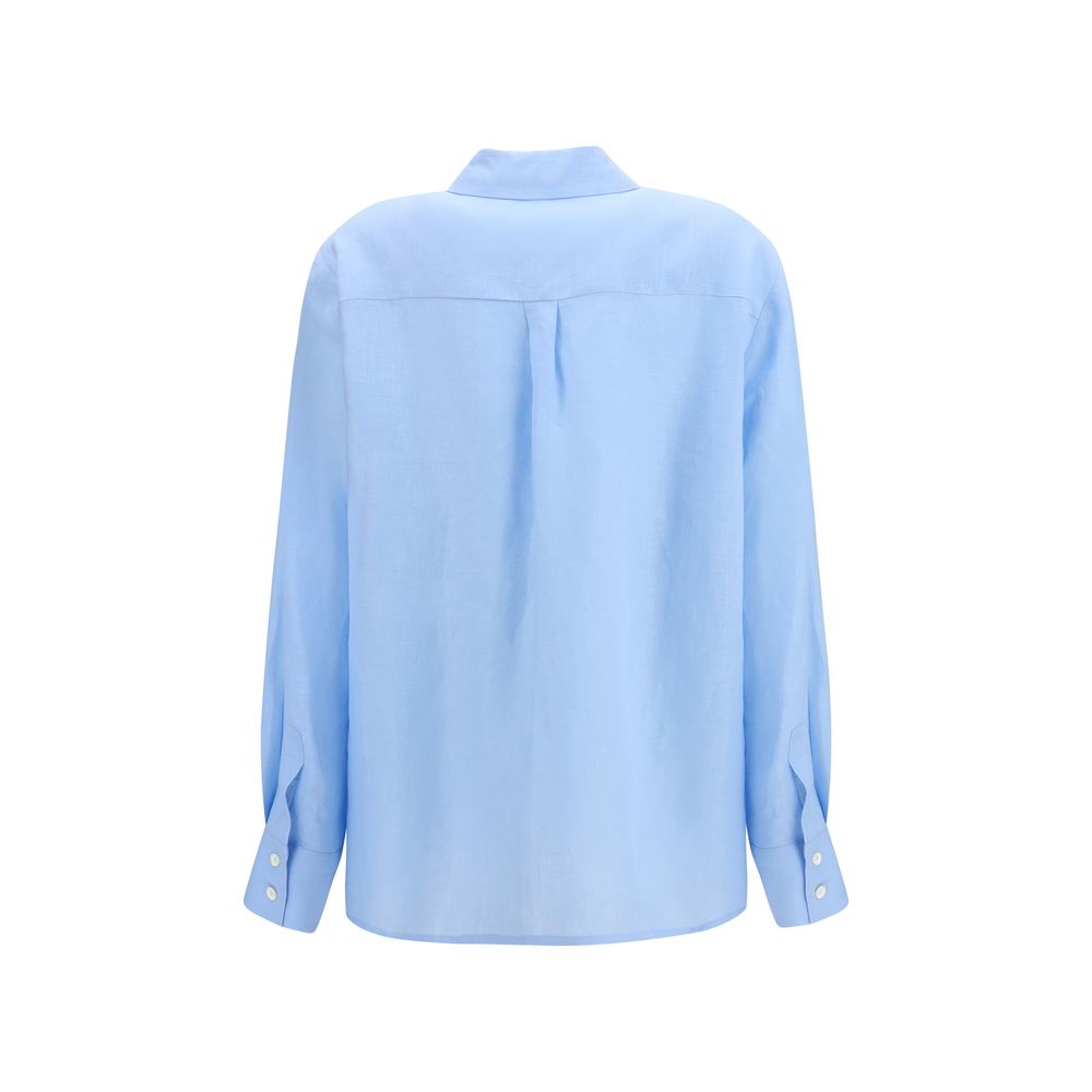 Lardini Blue Linen Dress Women's Shirt