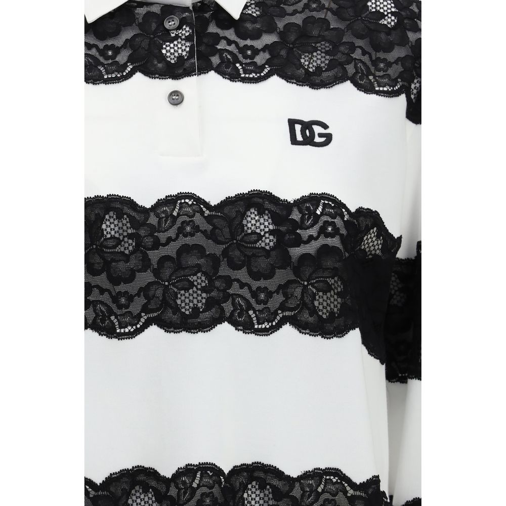Dolce & Gabbana White Cotton Polo Women's Shirt