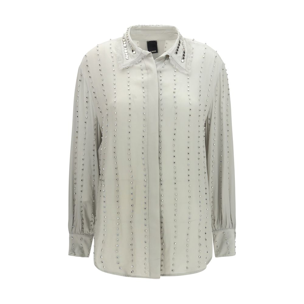 PINKO Gray Viscose Pattern Women's Shirt
