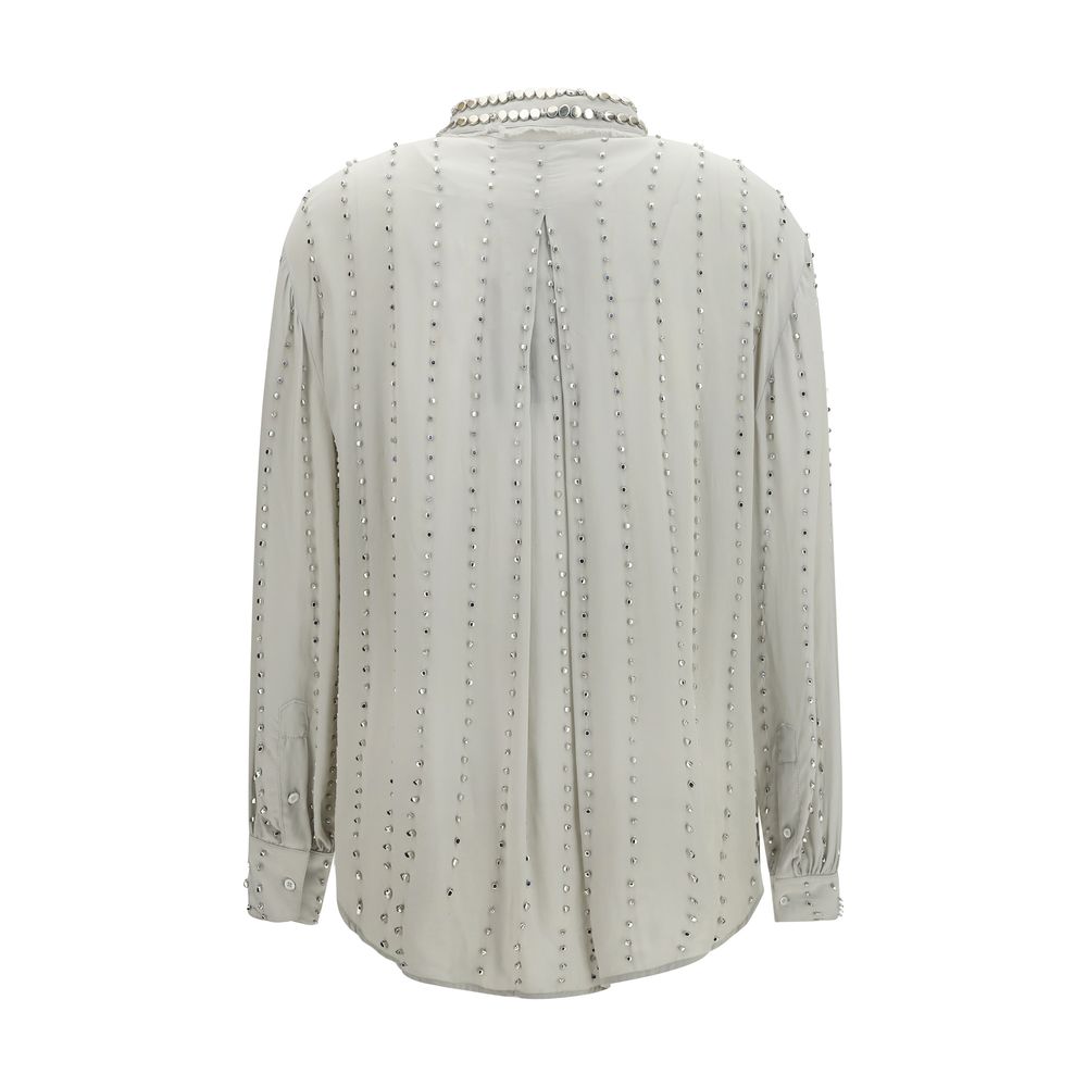 PINKO Gray Viscose Pattern Women's Shirt