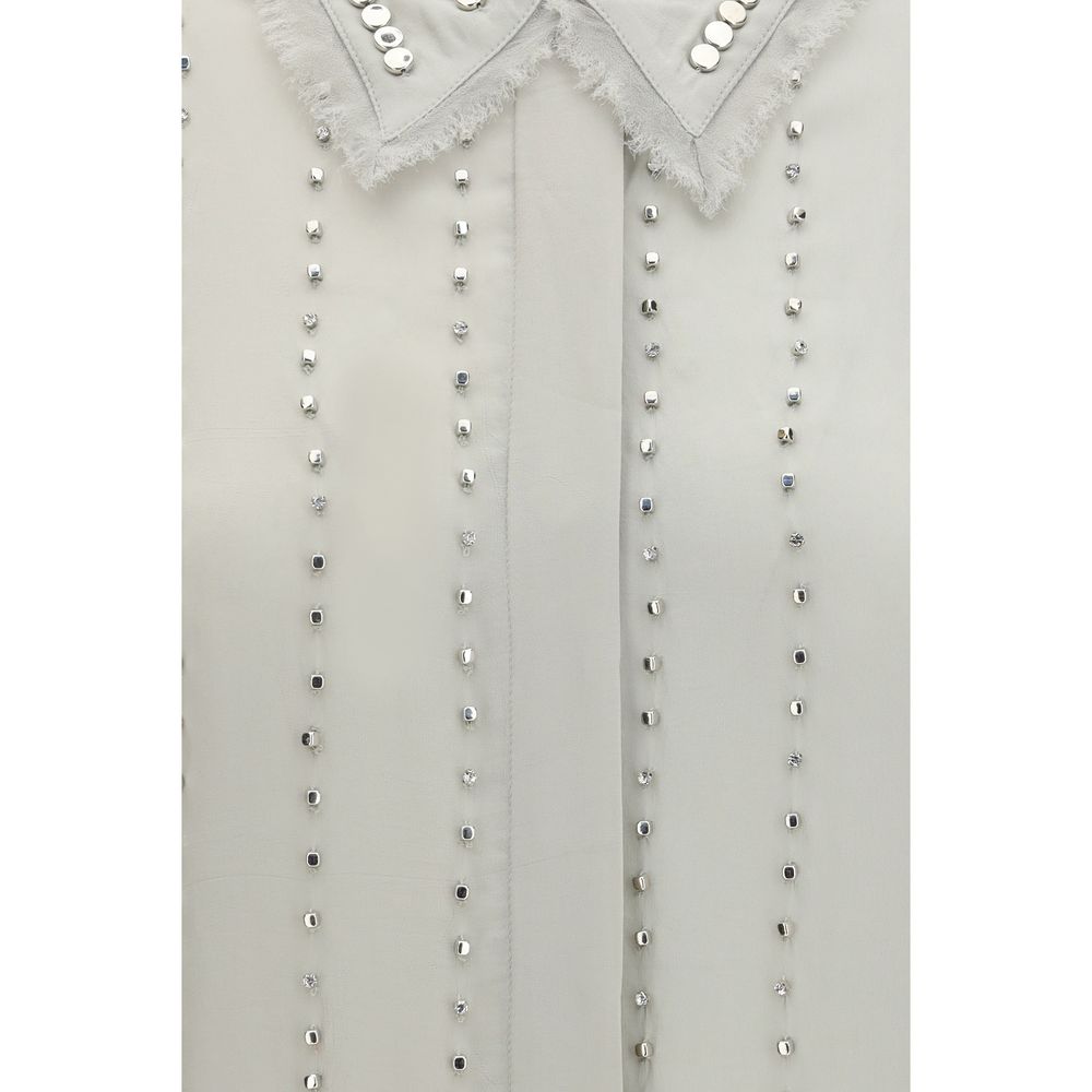 PINKO Gray Viscose Pattern Women's Shirt