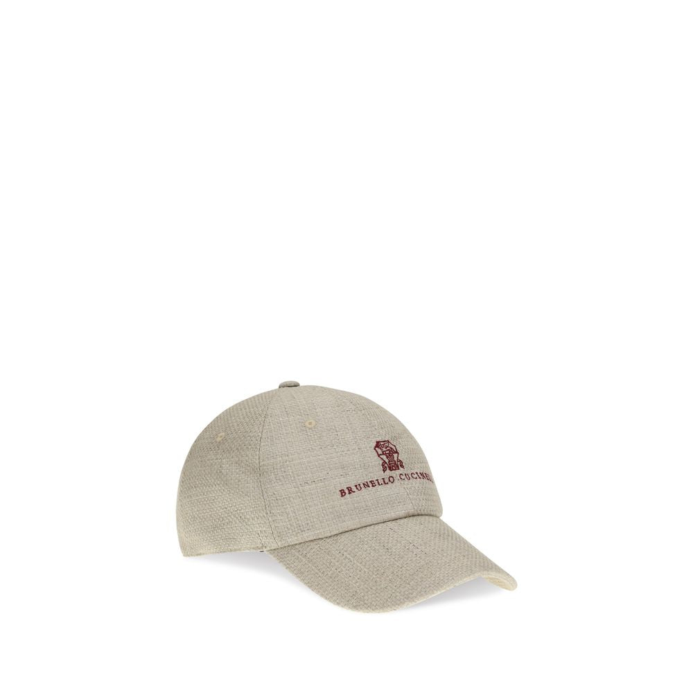 Brunello Cucinelli Beige Silk Cap (Baseball Men's Hat)