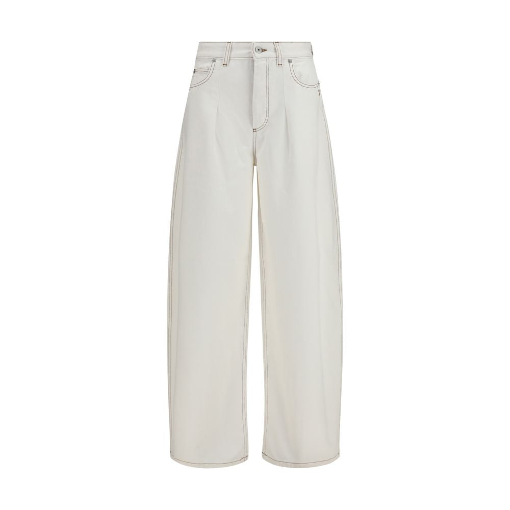 Jacquemus White Cotton High-Waisted Women's Jean