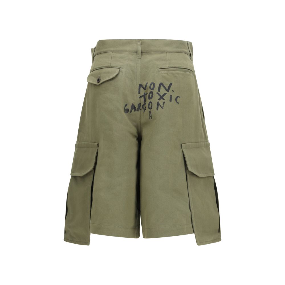 Comme Des Garçons Bicolor Cotton Bermuda Men's Shorts