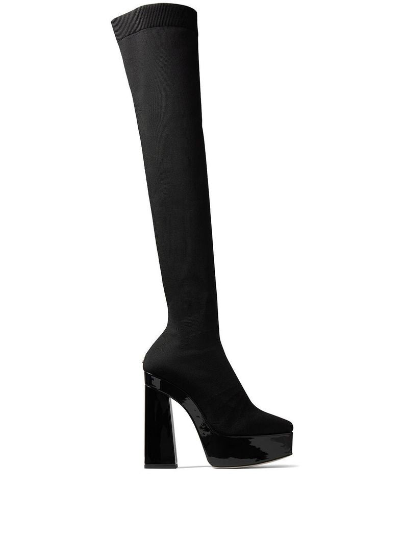 Jimmy Choo Black Fabric Over The Women's Knee