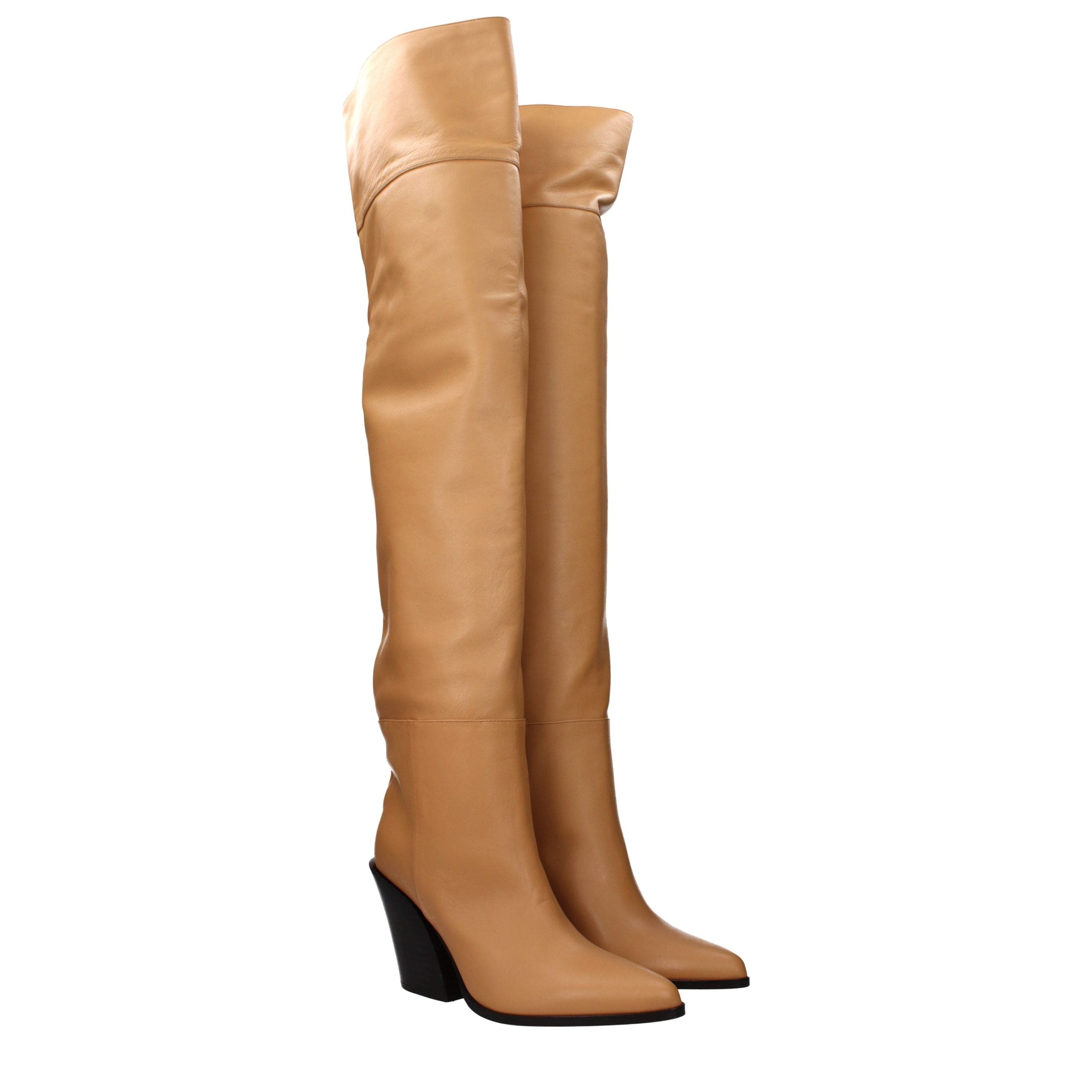Jimmy Choo Beige Leather Ankle Women's Boots
