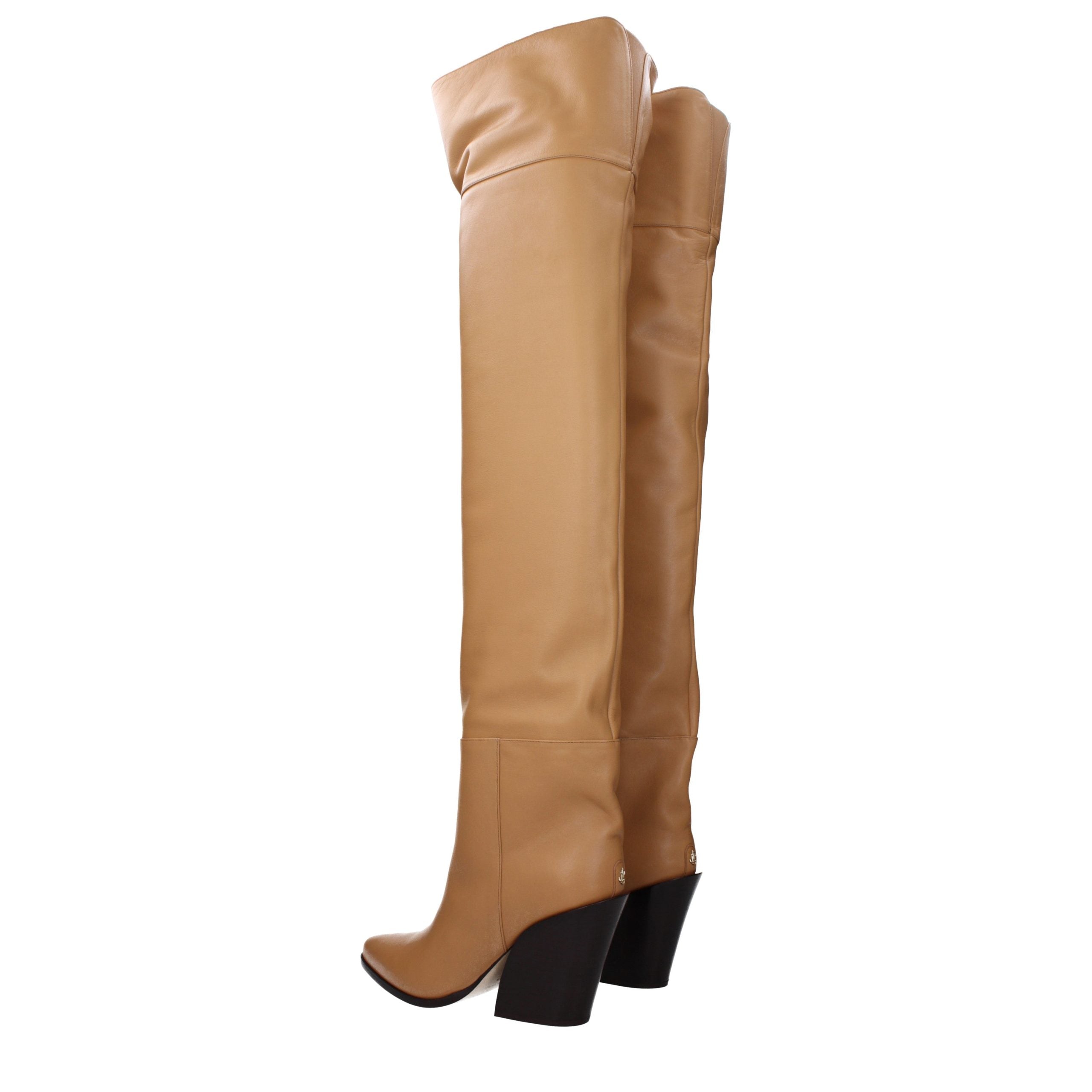 Jimmy Choo Beige Leather Ankle Women's Boots