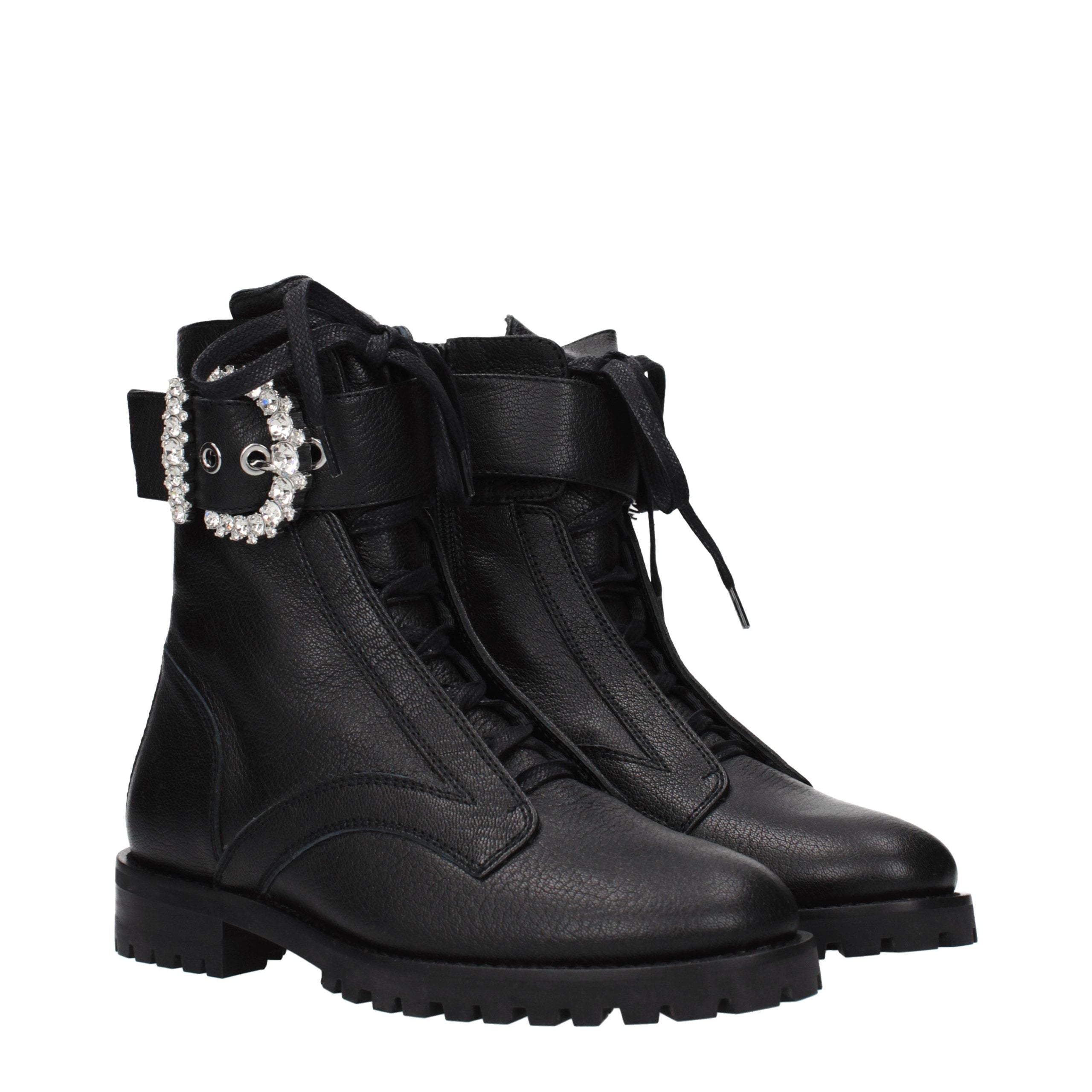 Jimmy Choo Black Leather Ankle Women's Boots