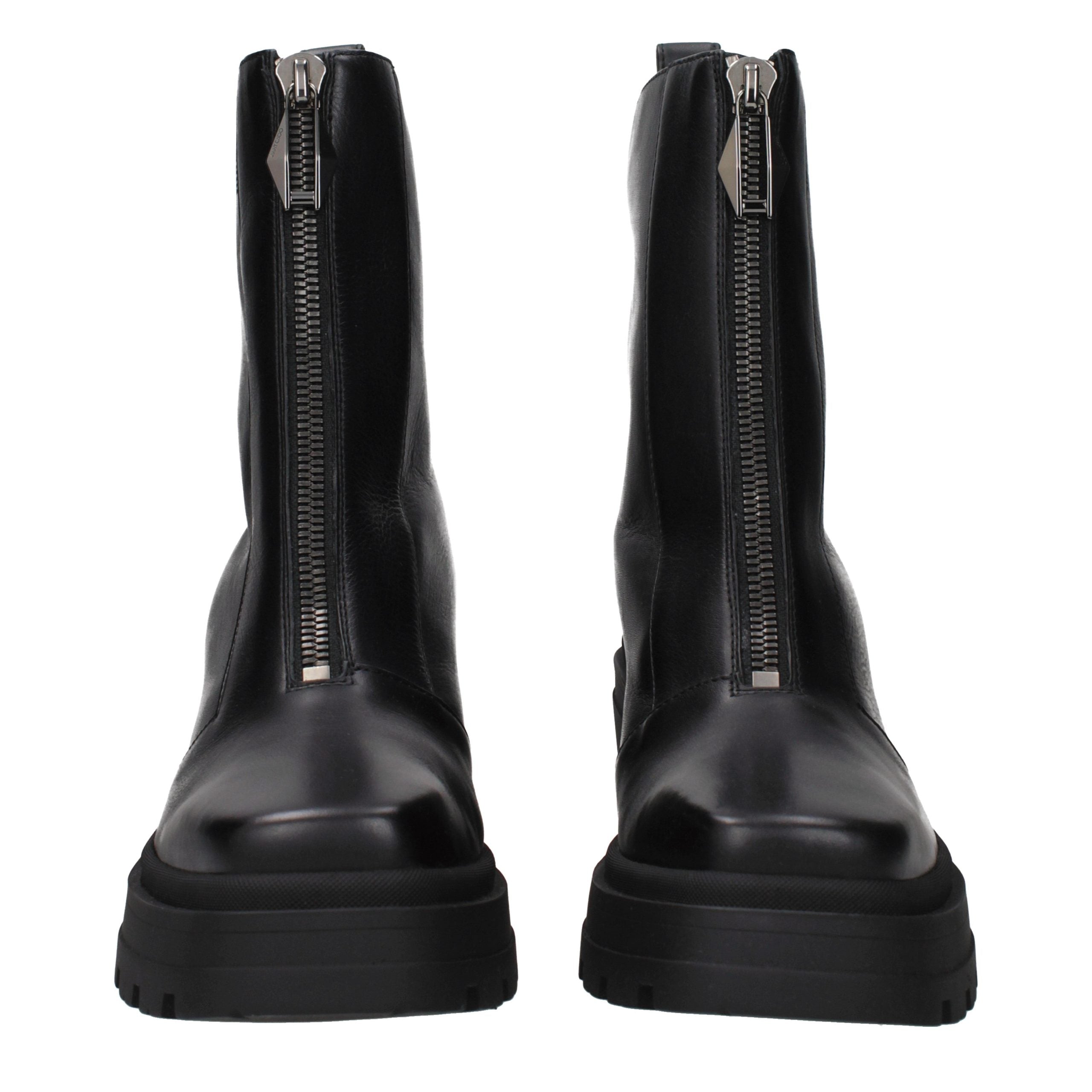 Jimmy Choo Black Leather Ankle Women's Boots