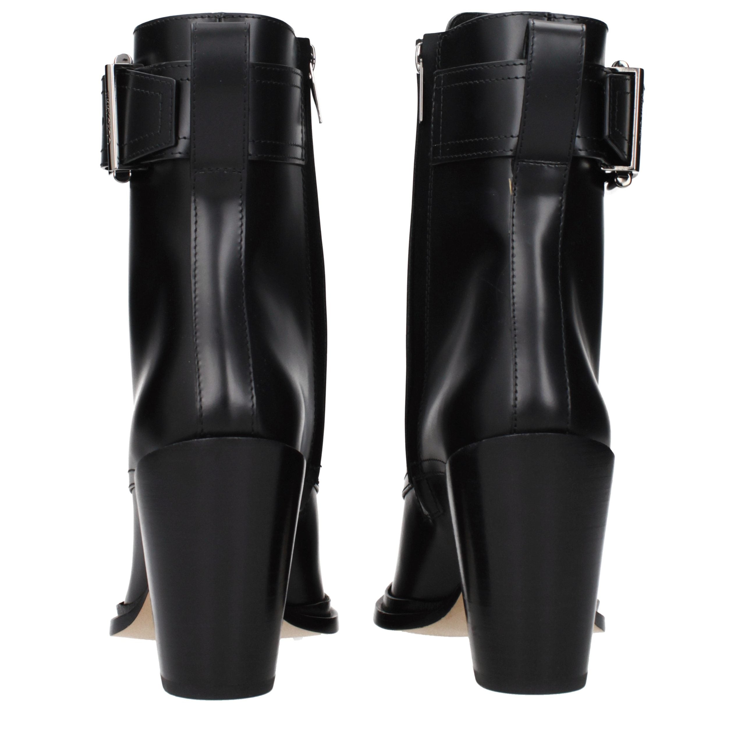 Jimmy Choo Black Leather Ankle Women's Boots