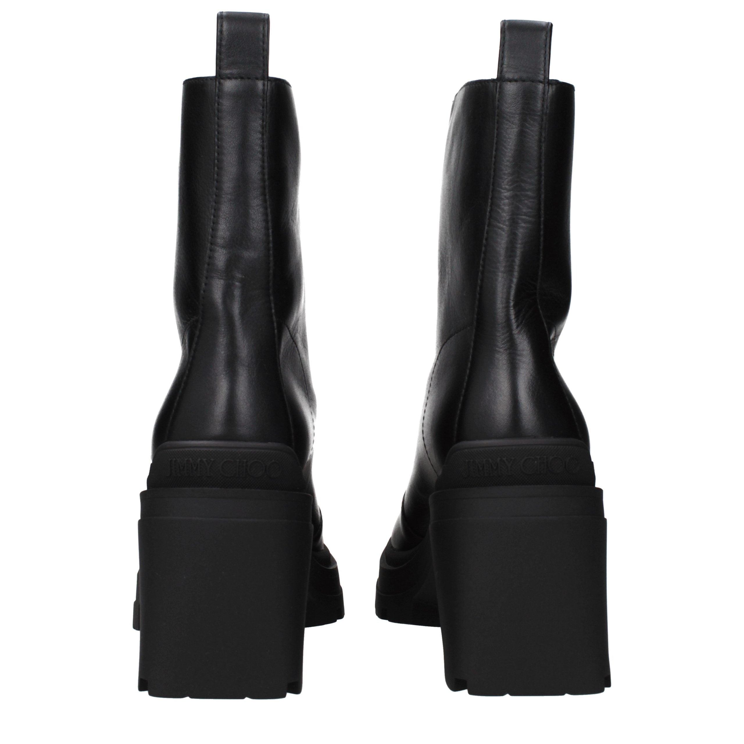 Jimmy Choo Black Leather Ankle Women's Boots