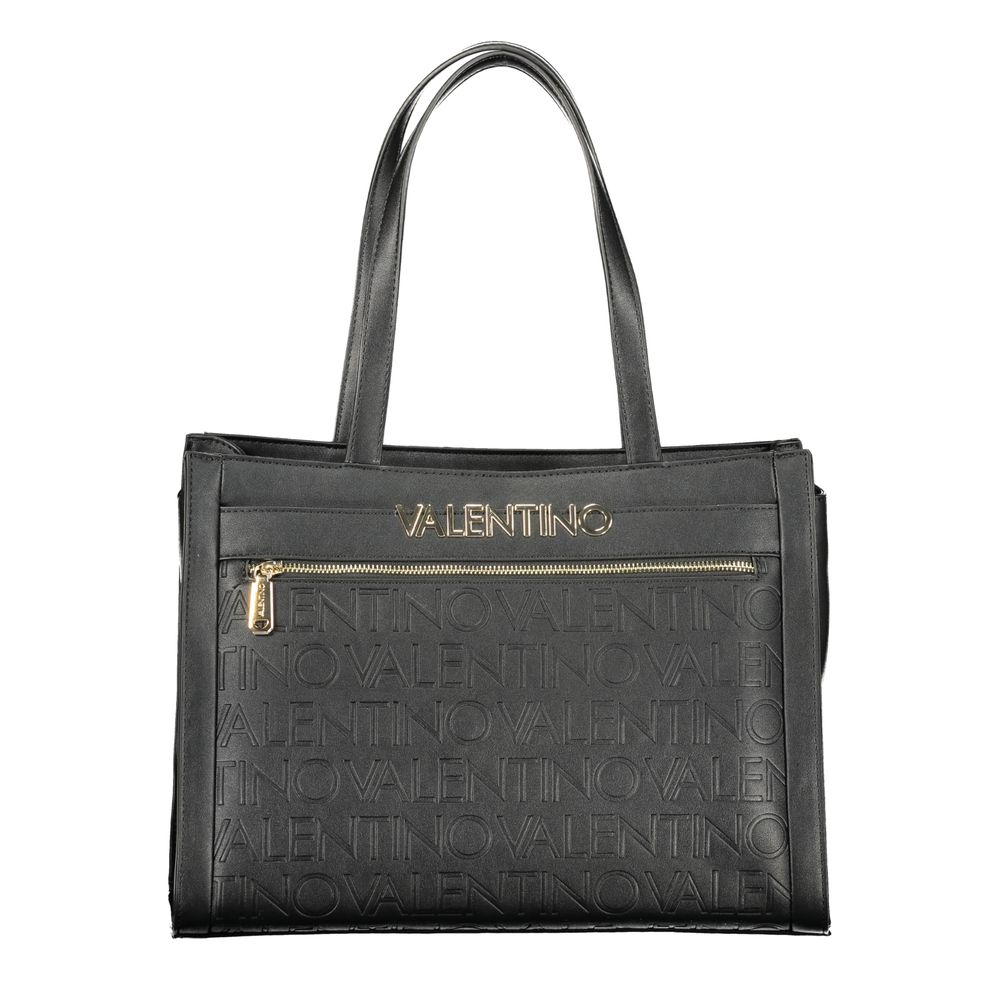Mario Valentino Nero Polyurethane Women's Bag With Multiple Women's Compartments