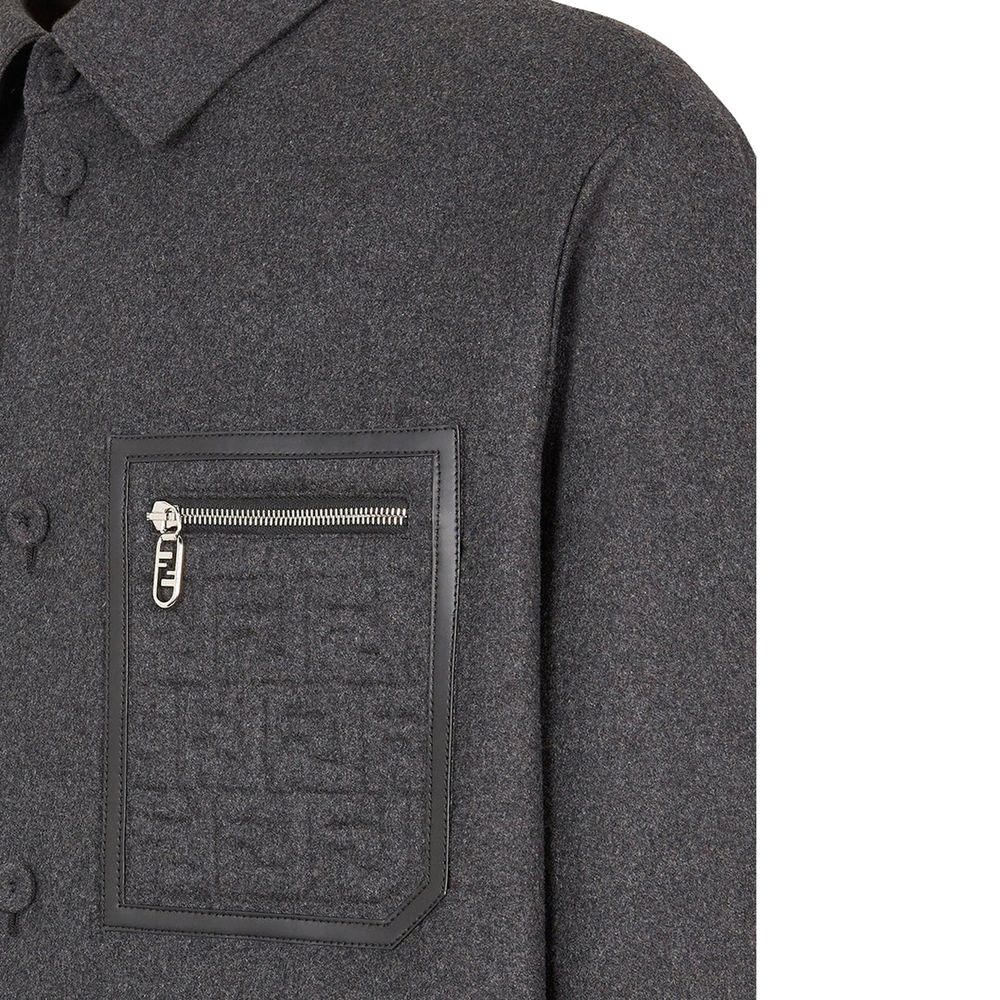 Fendi Gray Cashmere Men's Coat