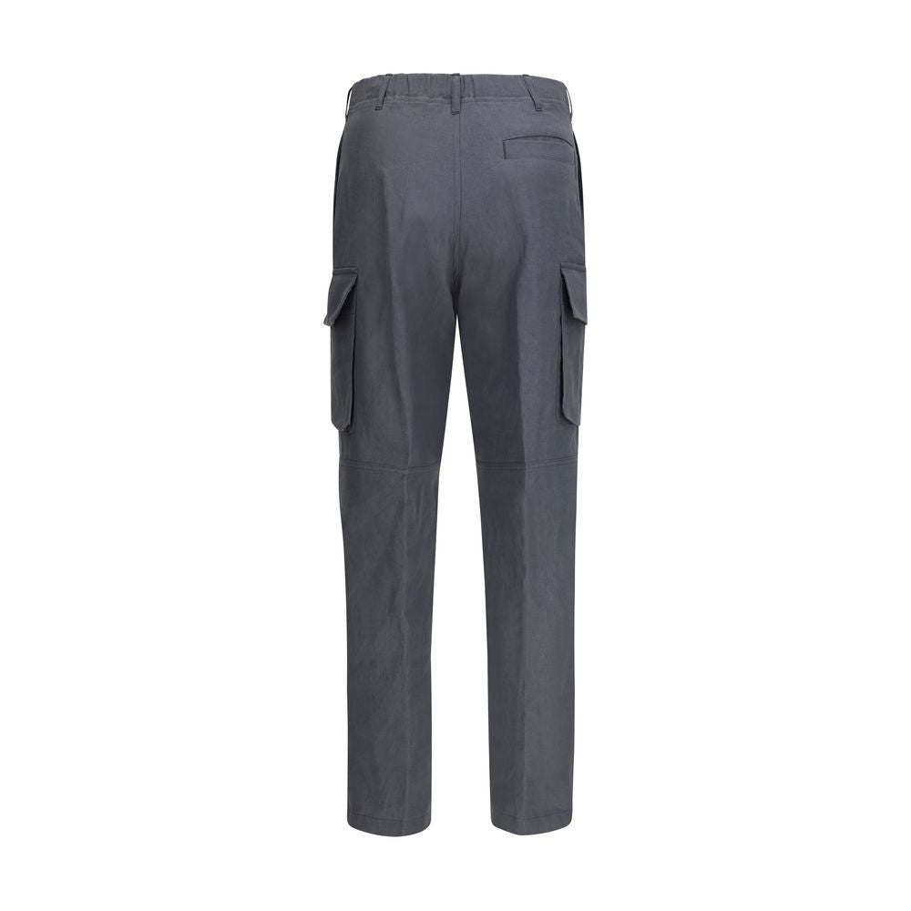 Lardini Gray Linen Cargo Men's Pants